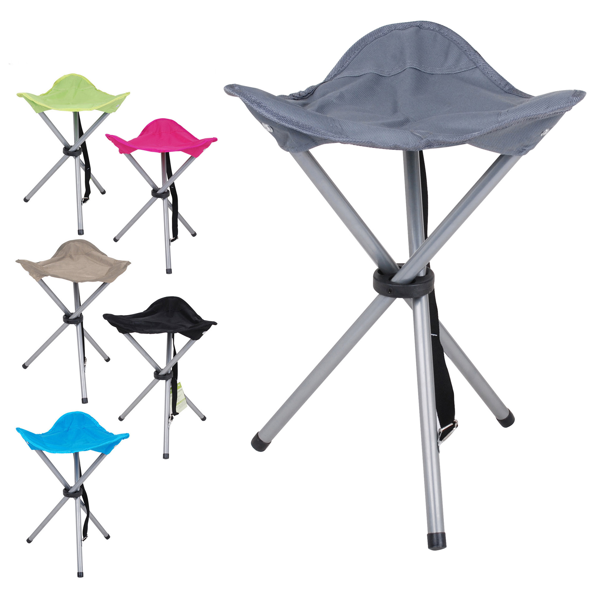 Campingstuhl 3-Bein faltbar mit Trageschlaufe - Sitzhöhe ca. 40 cm