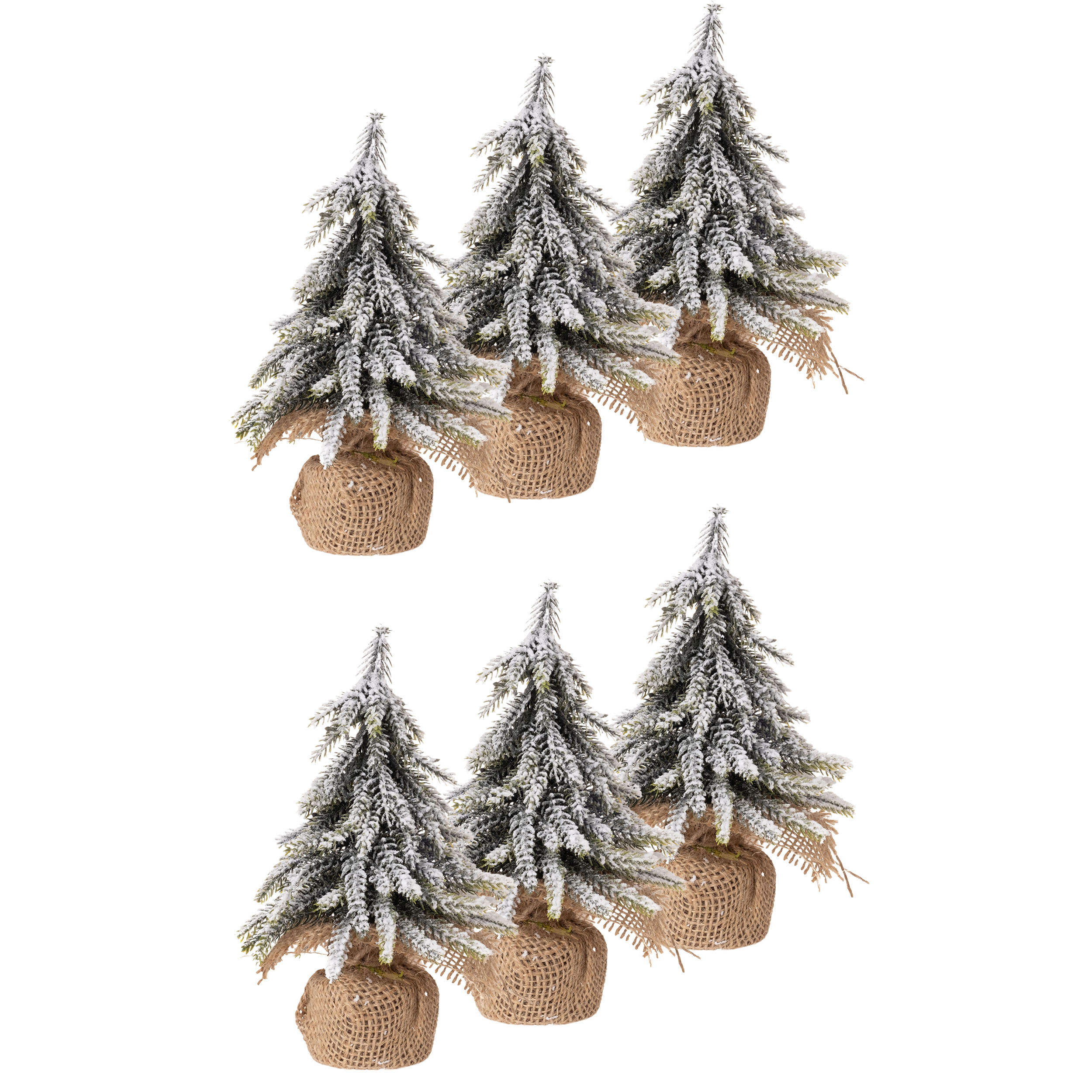 Künstlicher Tannenbaum mit Kunstschnee verziert
