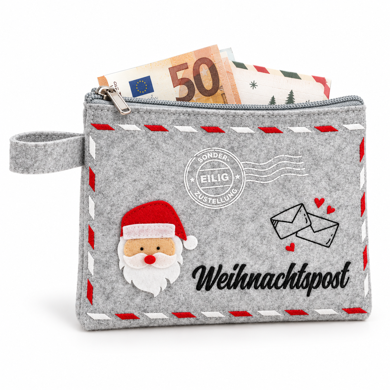 Filztäschchen Weihnachten für Geldgeschenke oder kleine  Mitbringsel 15,5 x 12,5 cm