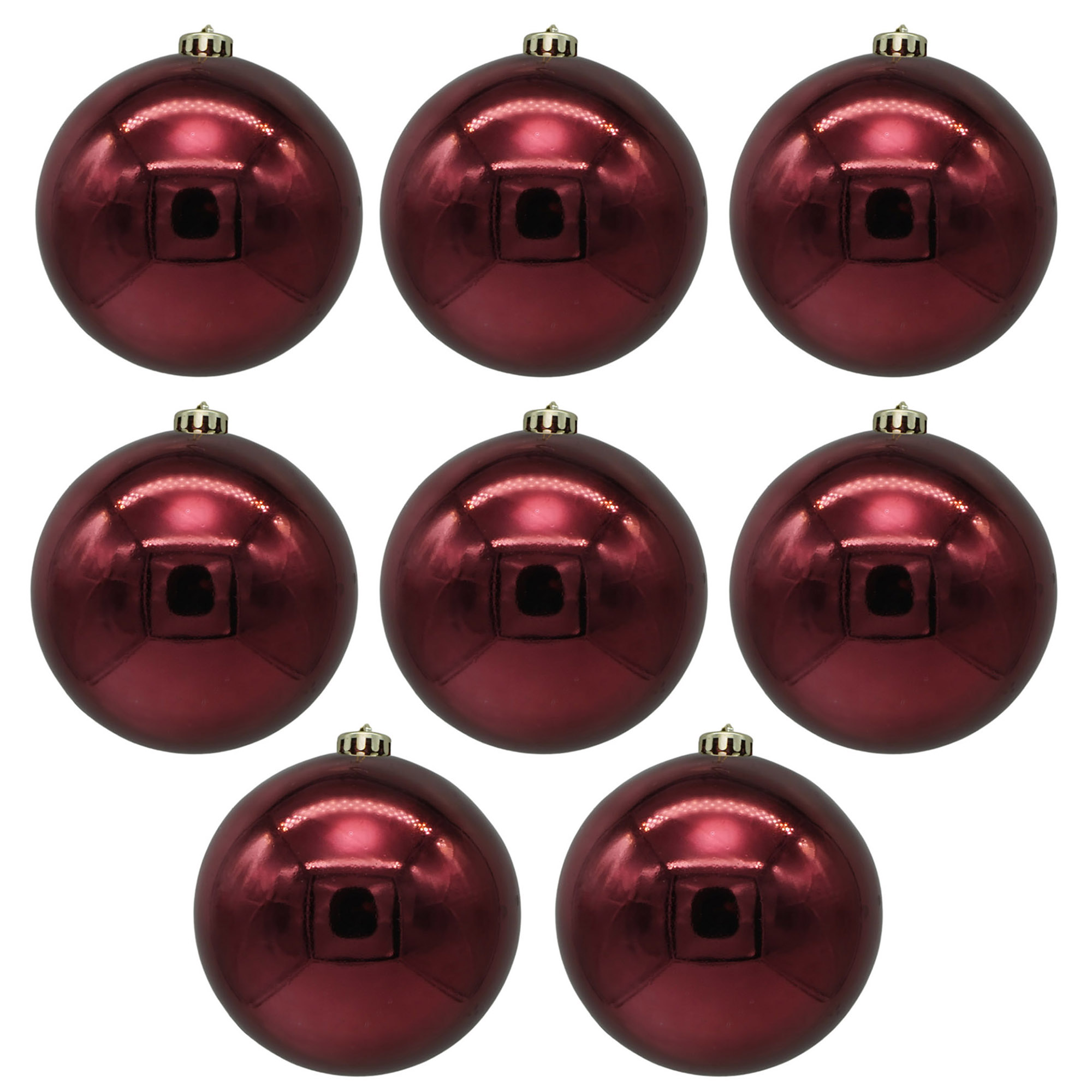 XL Weihnachtskugeln aus Kunststoff Ø 10-15 cm - Bordeaux - Outdoor - EXTRA ROBUST