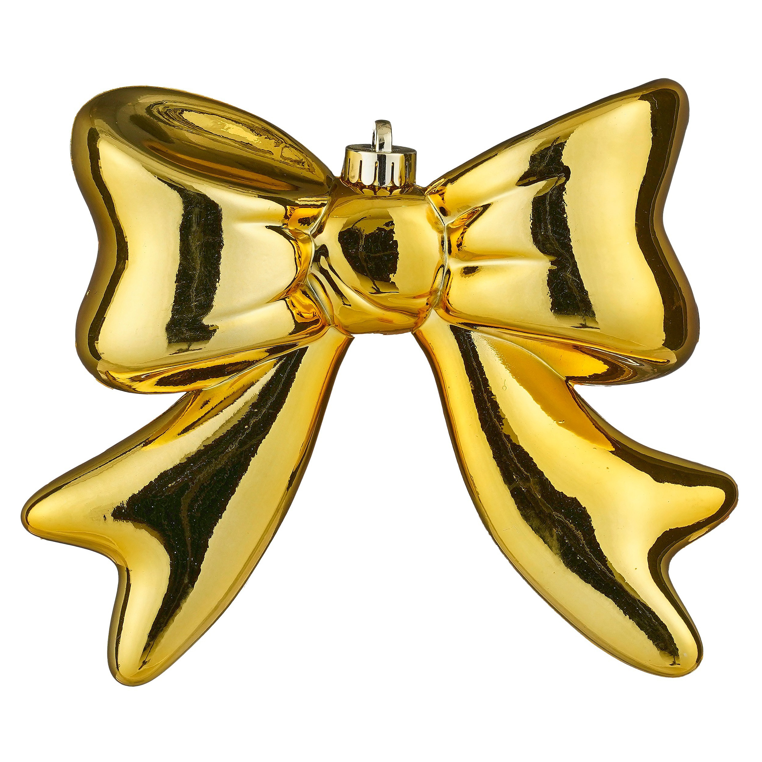 Weihnachtliche Schleifen aus Kunststoff 3D Rot Gold zum Aufhängen 8,5 oder 20 cm