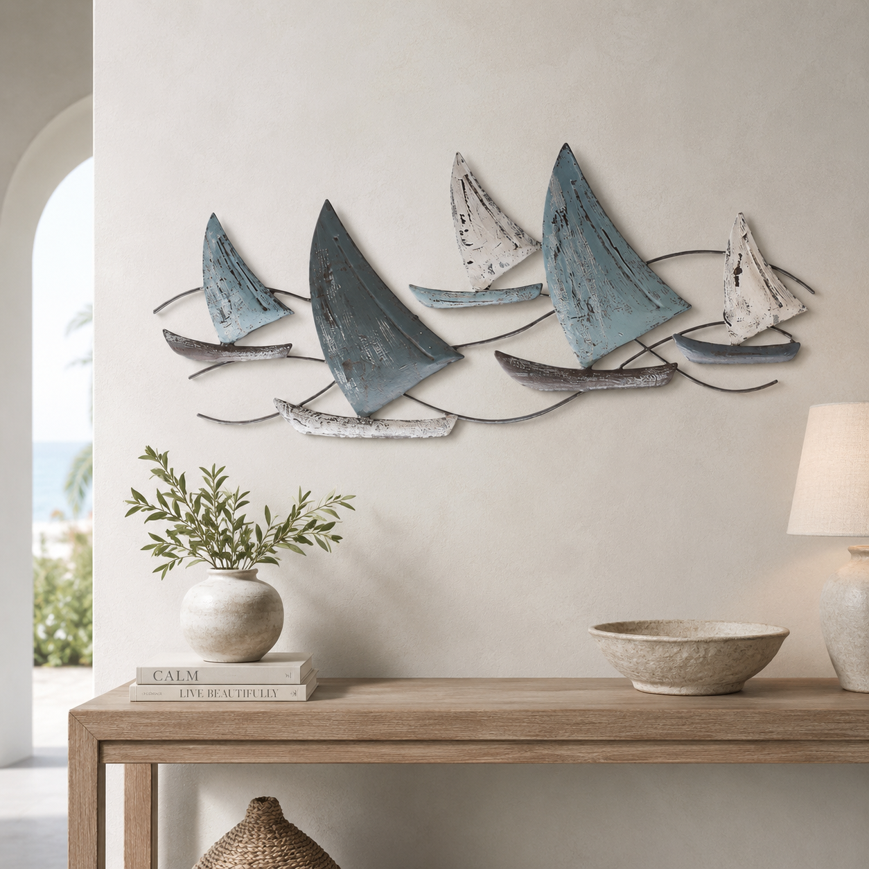 Wanddeko "Segelschiffe" L 49 cm