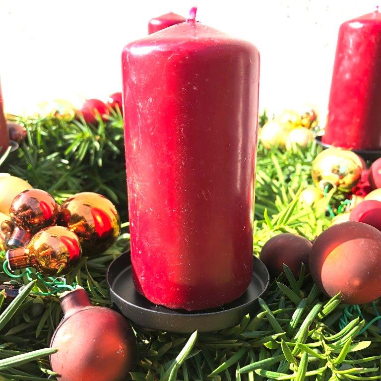 4 x Kerzenhalter aus Metall mit Pick für Adventskranz