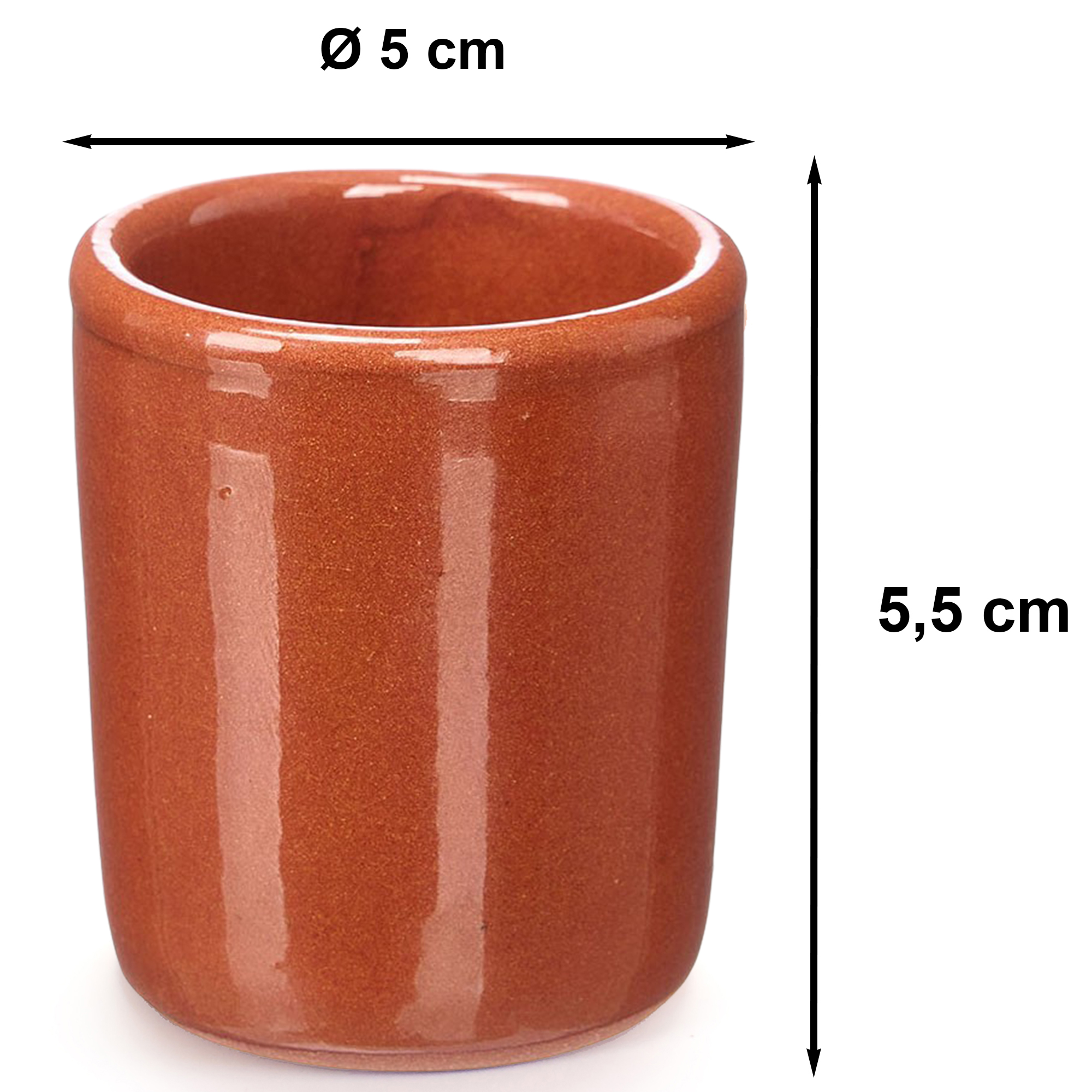 6 x Schnapsbecher aus Ton 50 ml