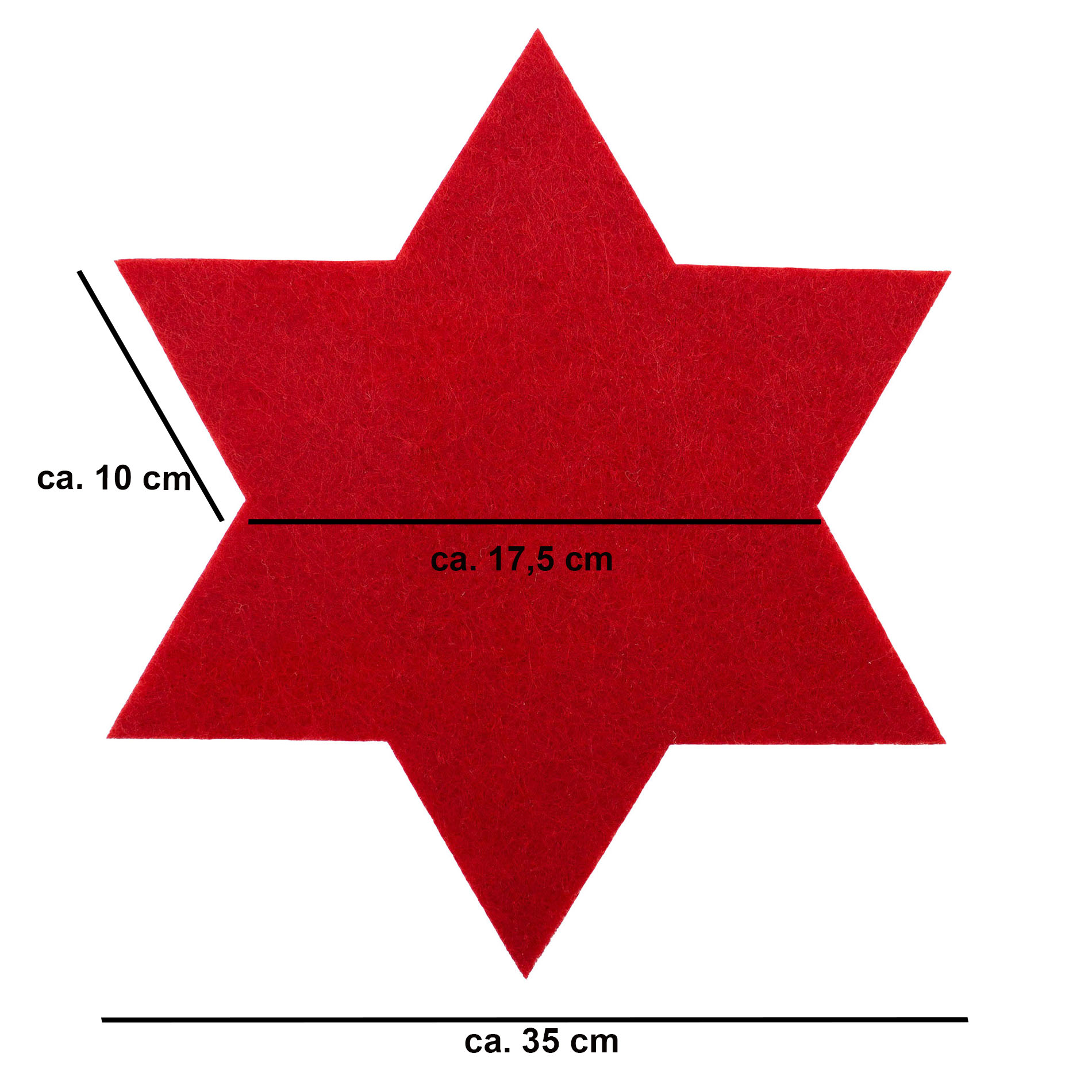 6 x Filzsterne in verschiedenen Größen und Farben Ø 15 cm, 20 cm, 35 cm - Deko und Tischset