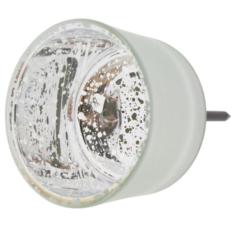 4 x Adventskranzstecker aus Glas mit Metall-Pick im Antik-Finish
