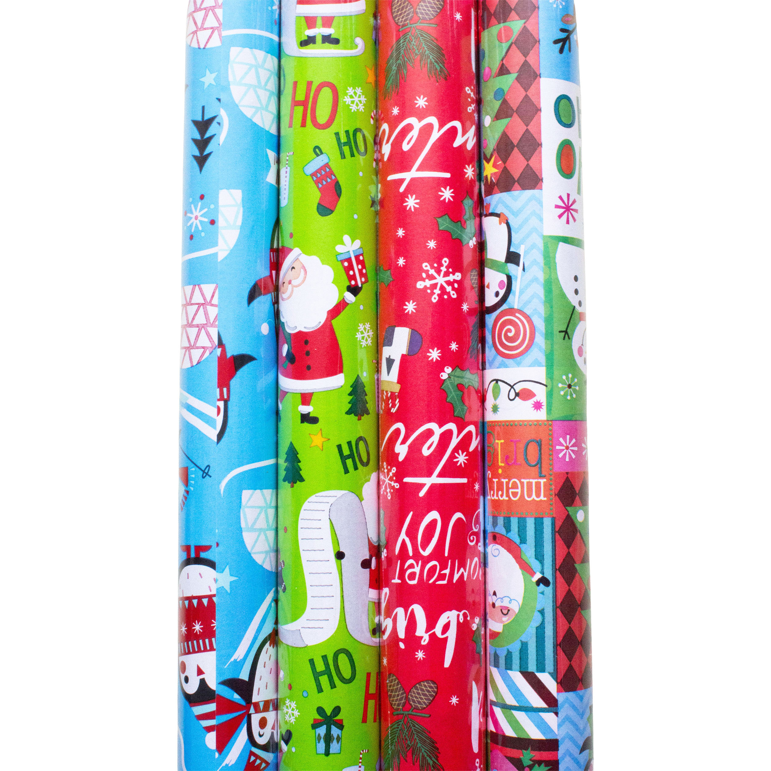 4 Rollen Geschenkpapier Weihnachten für Kinder / Pro Rolle 500 x 70 cm