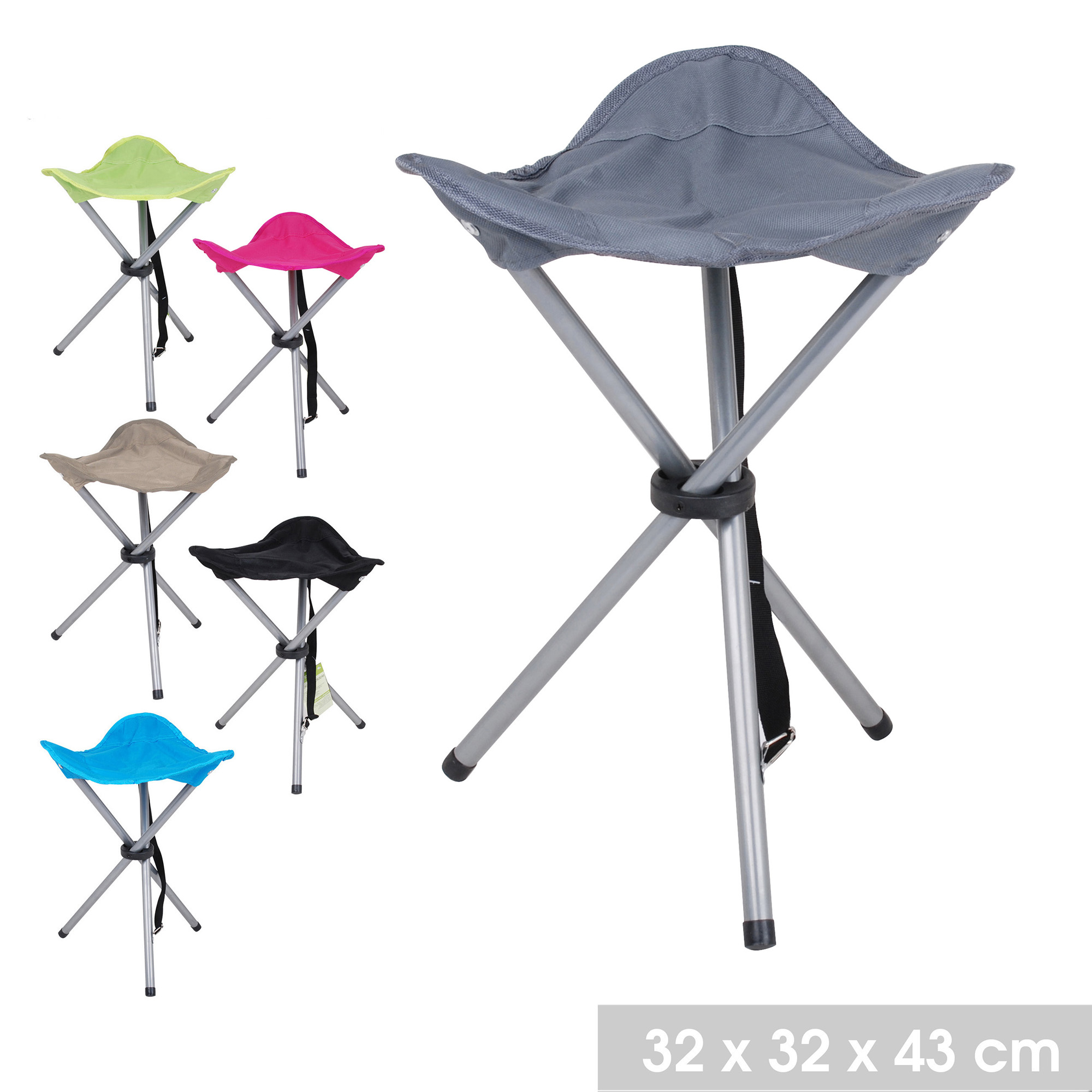 Campingstuhl 3-Bein faltbar mit Trageschlaufe - Sitzhöhe ca. 40 cm