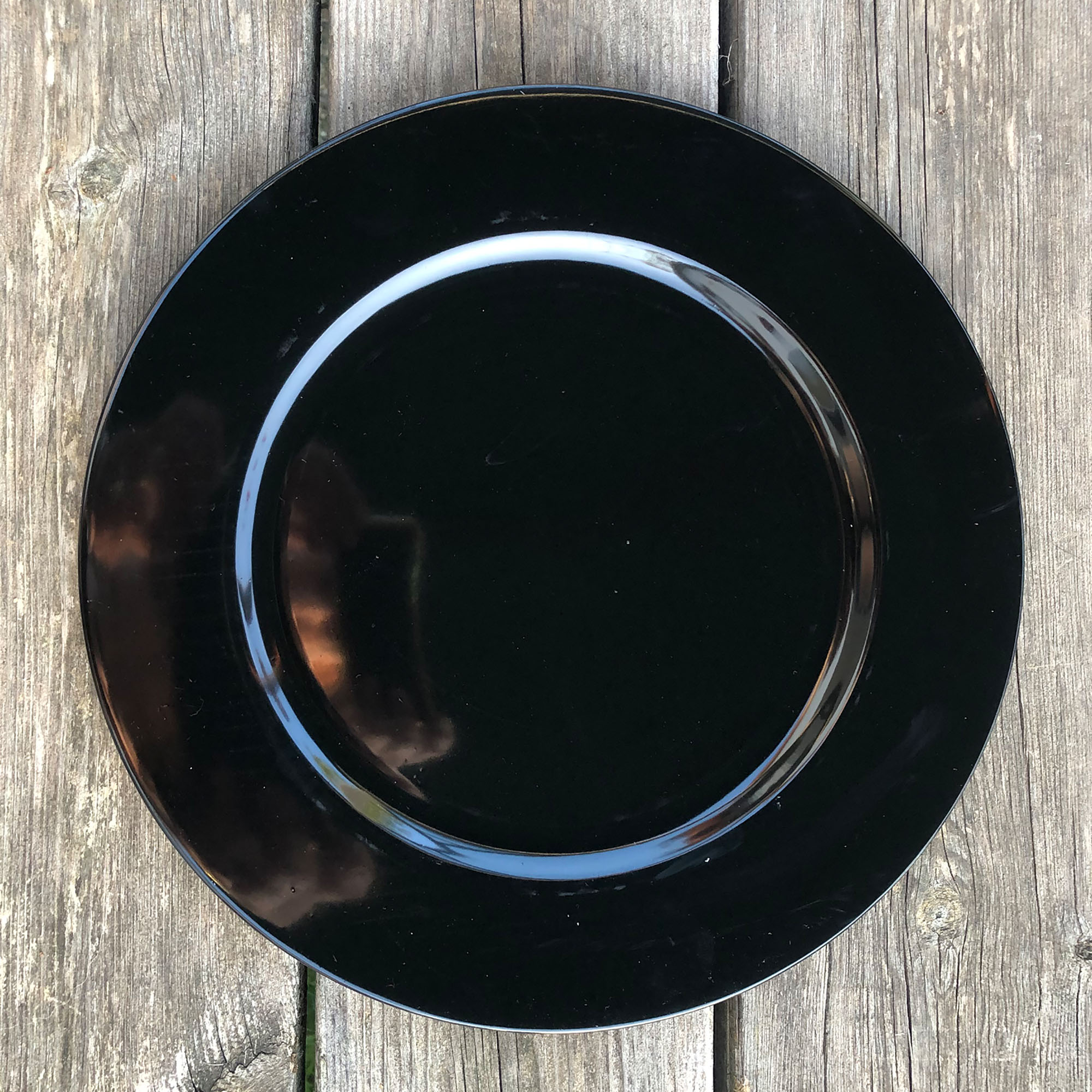 6 x Platzteller stilvoll - glänzend schwarz Ø 33 cm