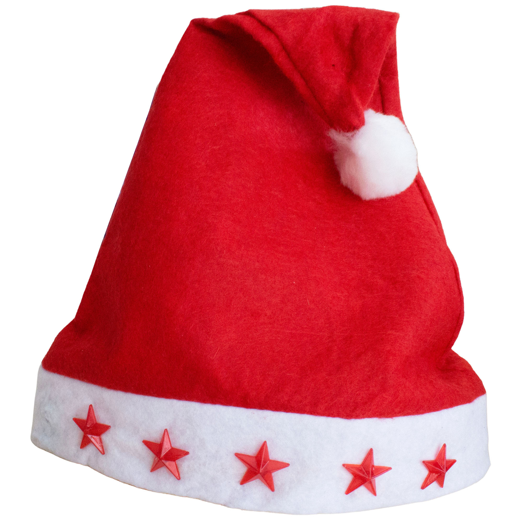 6 x Weihnachtsmütze mit blinkenden Sternen