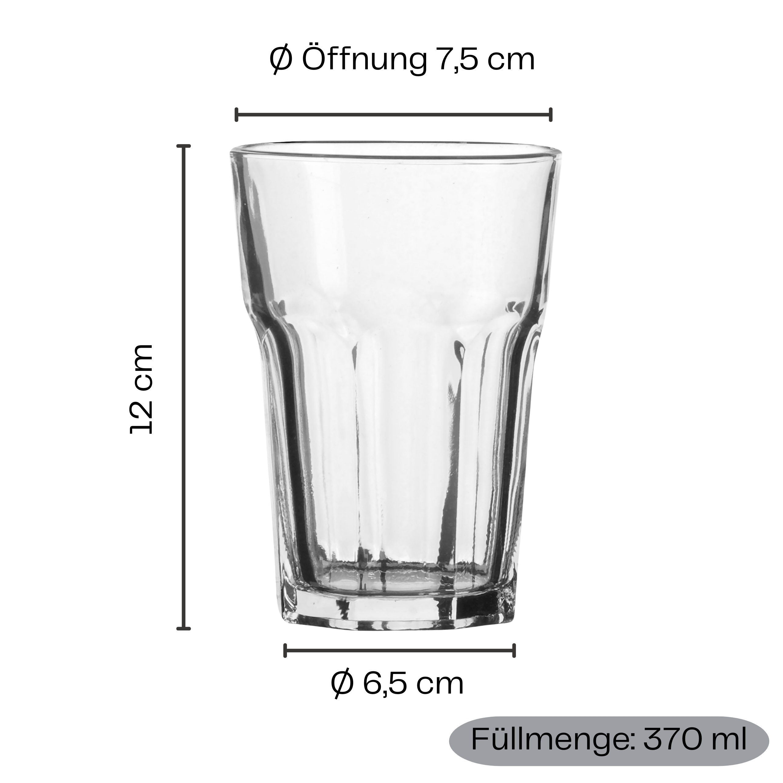6-tlg. Set Trinkgläser Vegas 370 ml