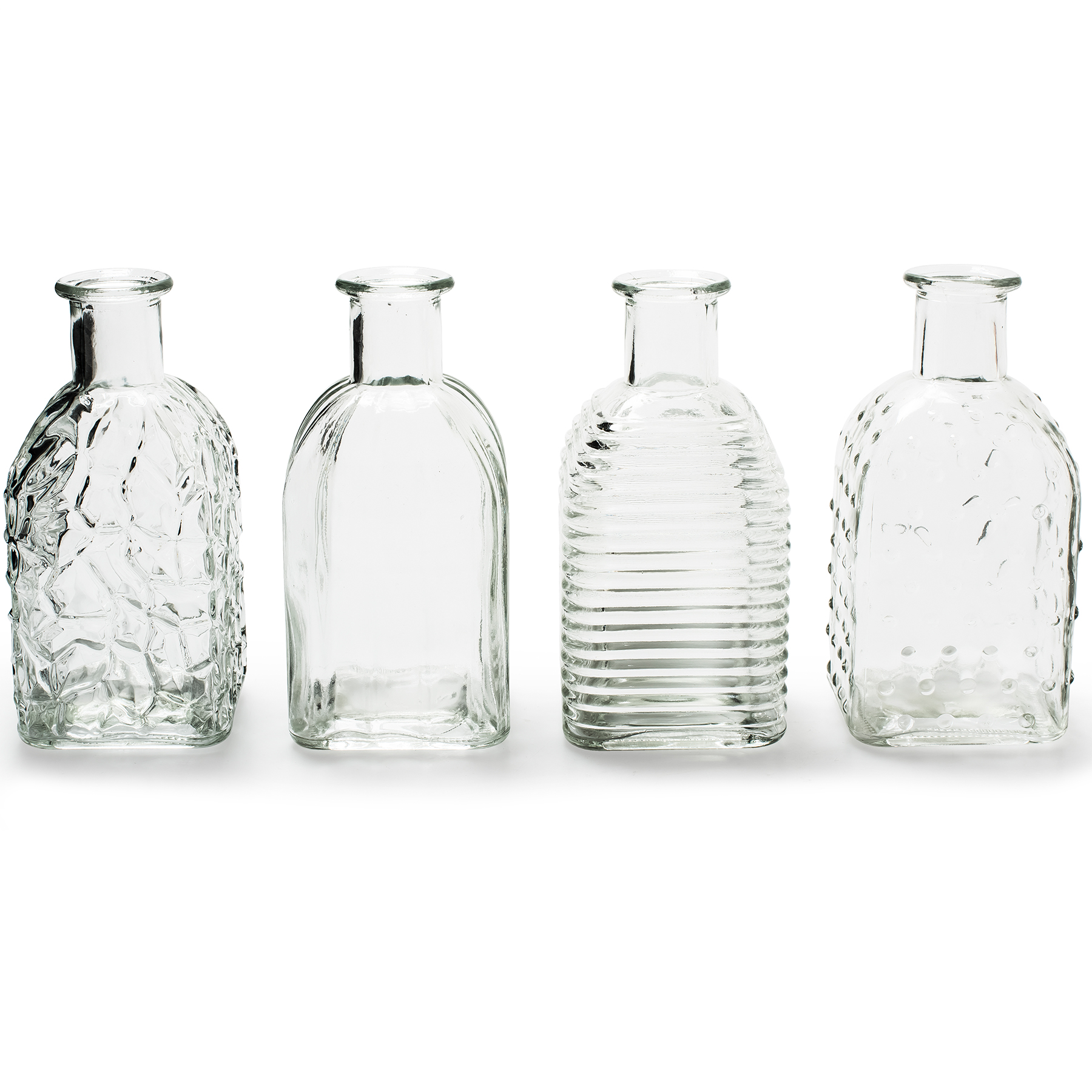 12 x kleine Vasen aus Glas Vintage in zauberhaften Designs