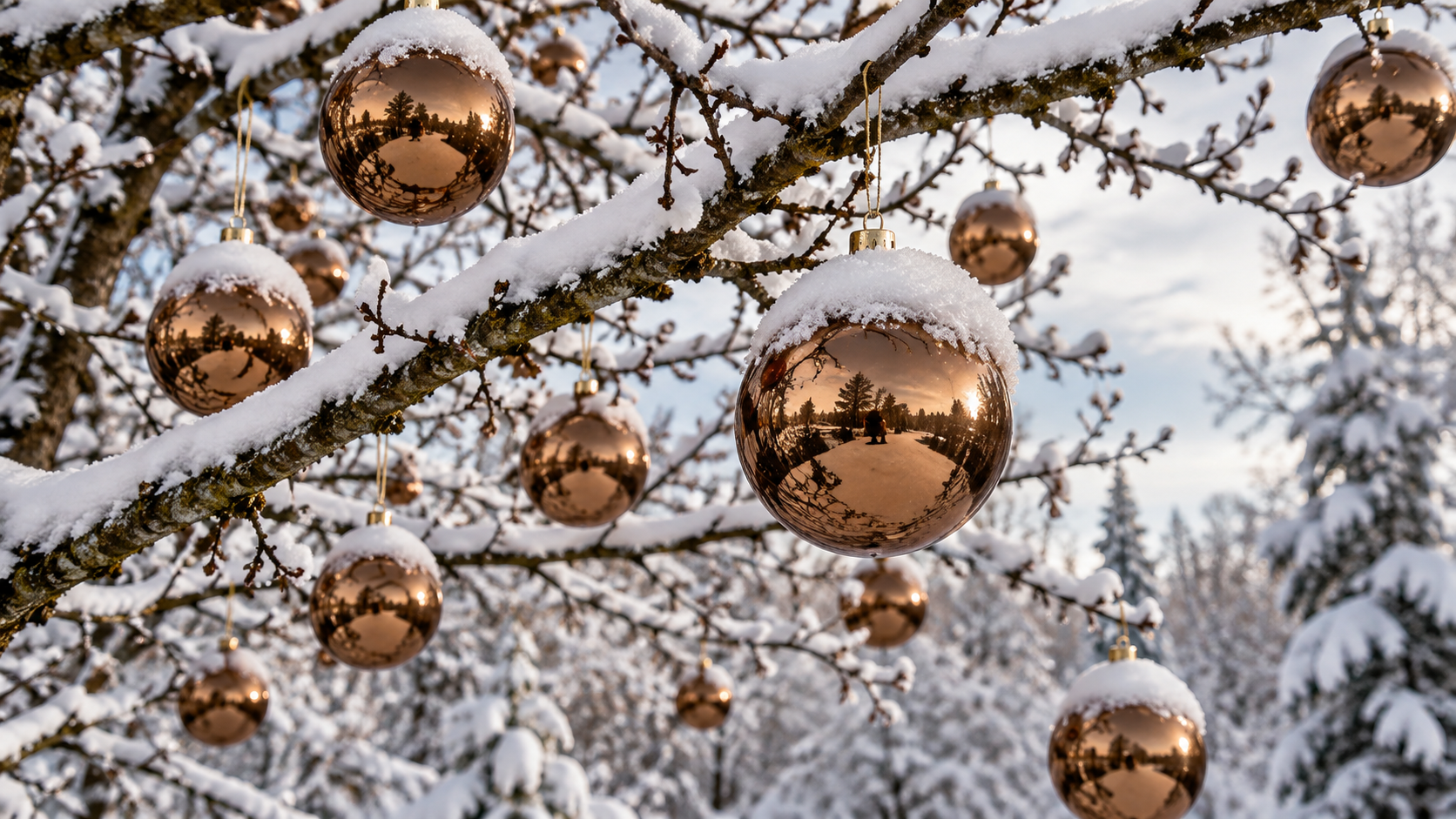 6 x Weihnachtskugeln für den Außenbereich Ø 10-15 cm, frostfest und witterungsbeständig