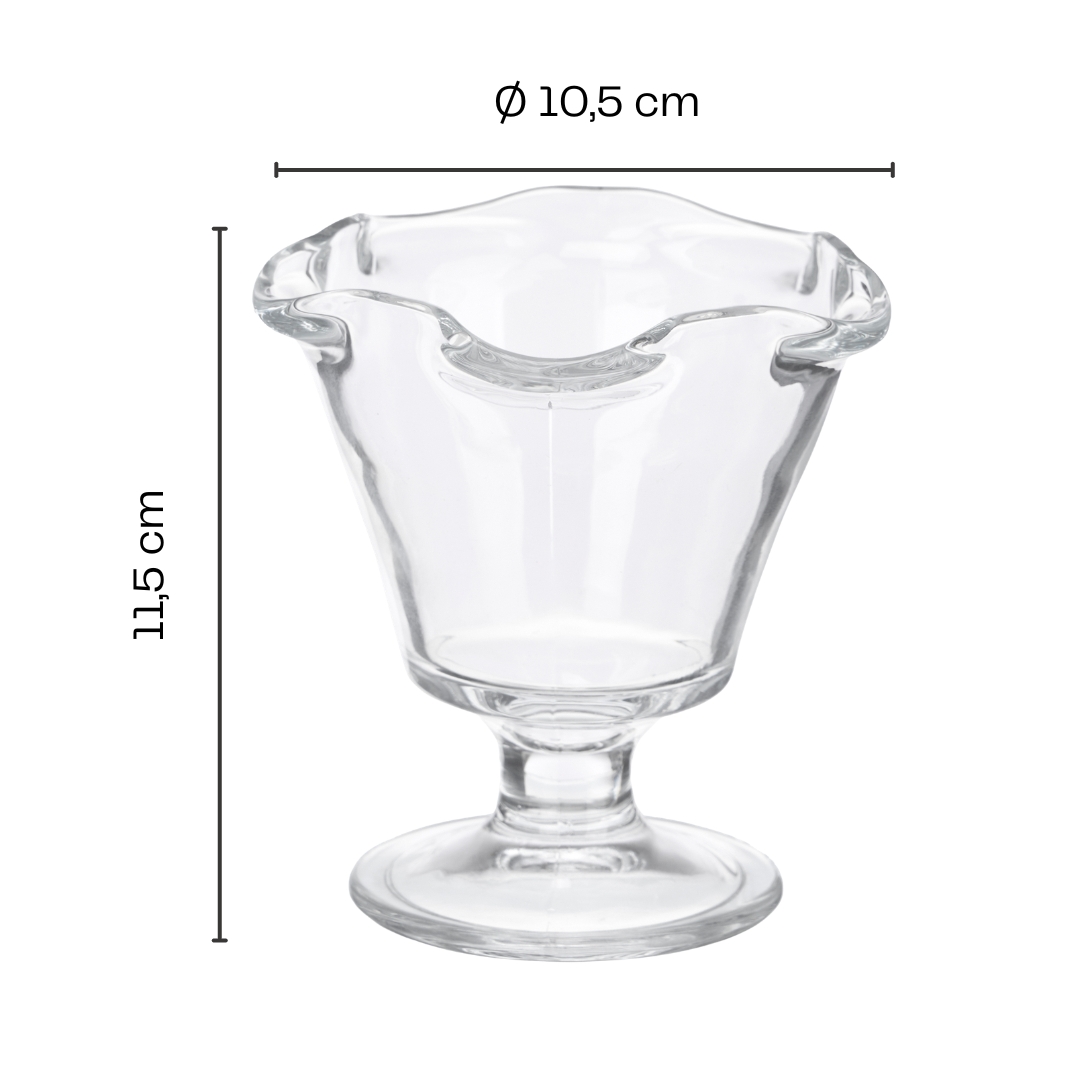6 x Eisbecher "Liva" mit Fuß H 11,5 cm - 240 ml