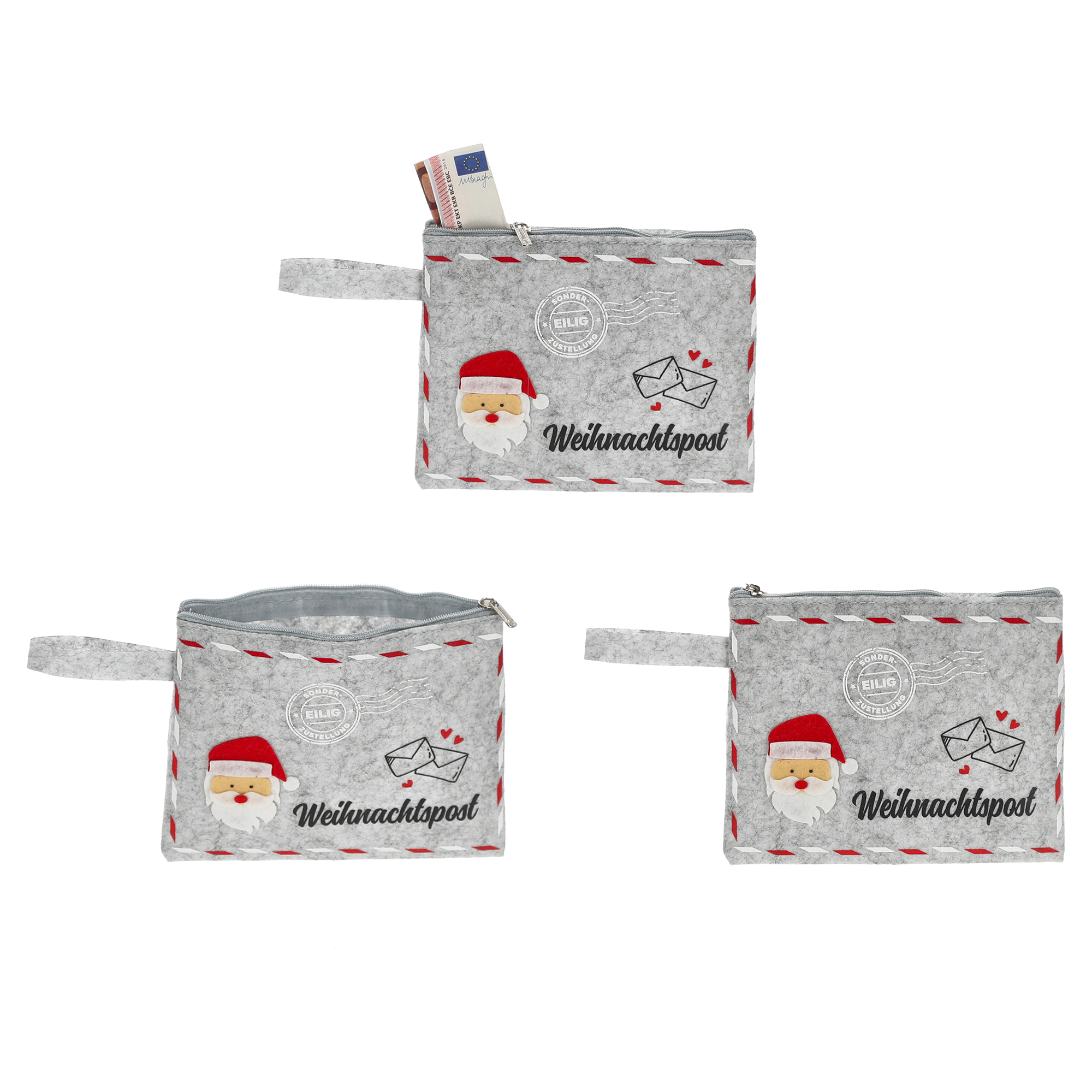 Filztäschchen Weihnachten für Geldgeschenke oder kleine  Mitbringsel 15,5 x 12,5 cm