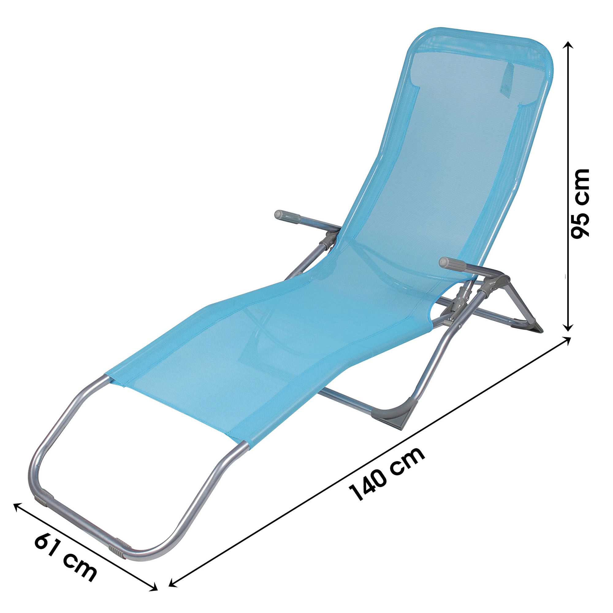 Sonnenliege CORFU - zwei Sitz- und Liegepositionen, wetterfest und klappbar 185 x 61 x 95 cm