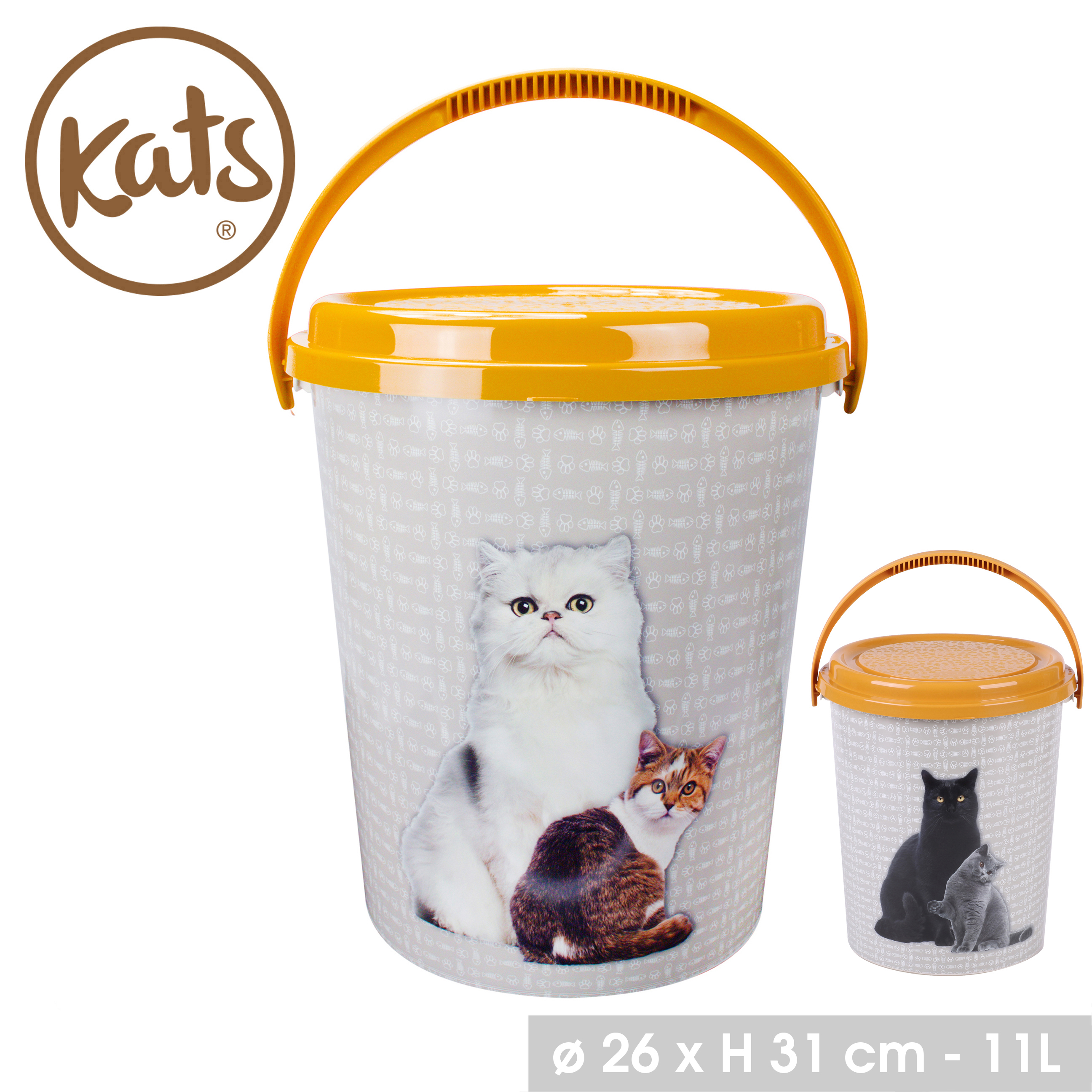 Tierfutter Eimer für Hunde und Katzen - 11 Liter