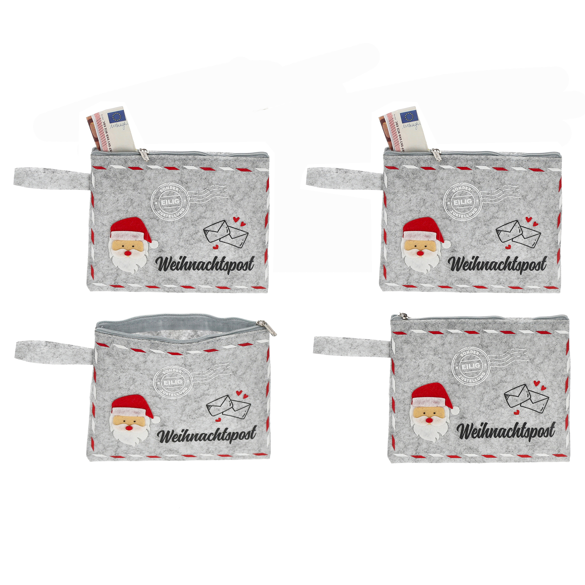 Filztäschchen Weihnachten für Geldgeschenke oder kleine  Mitbringsel 15,5 x 12,5 cm