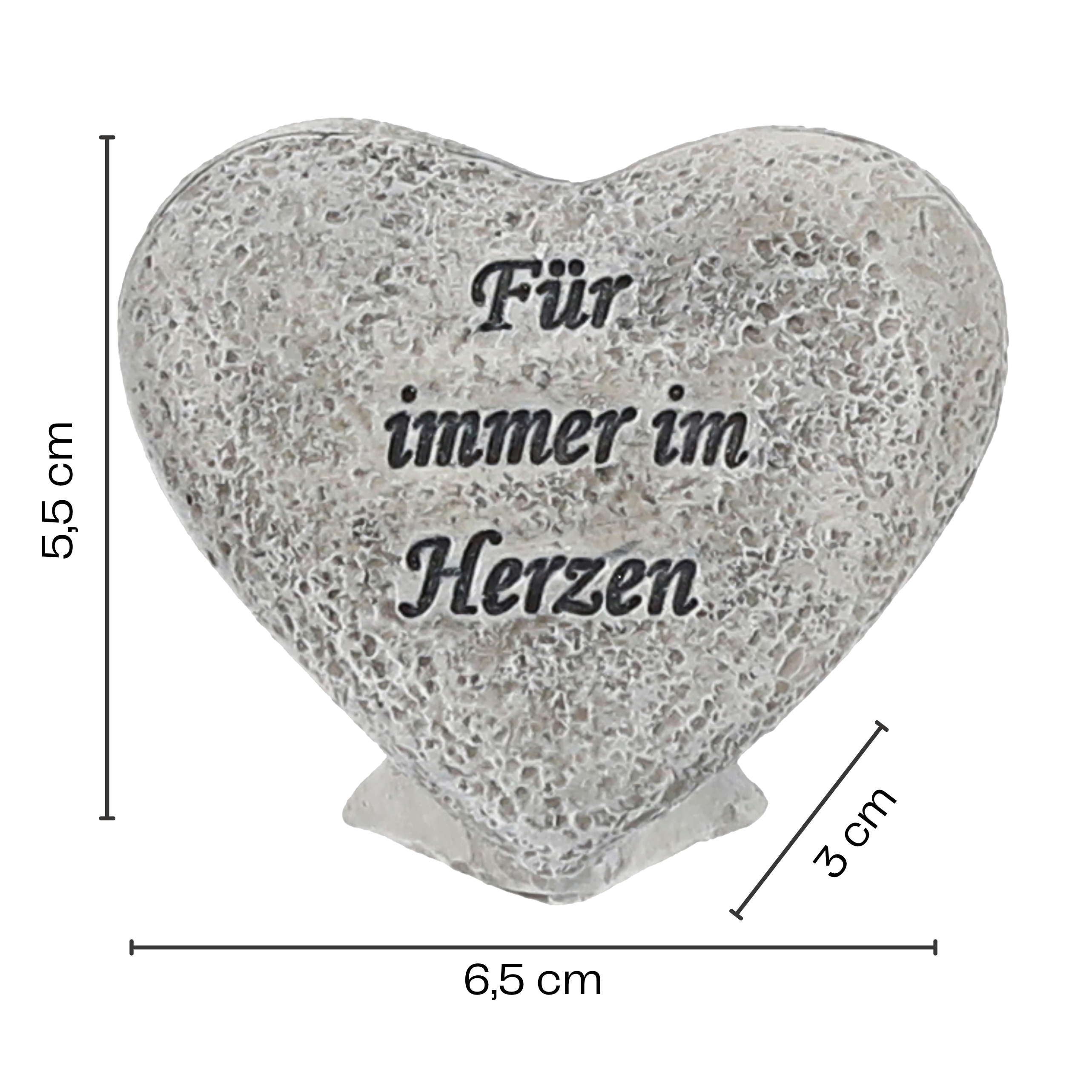 2er Set Grabdeko Herz "Für immer im Herzen" 5 x 6,5 cm
