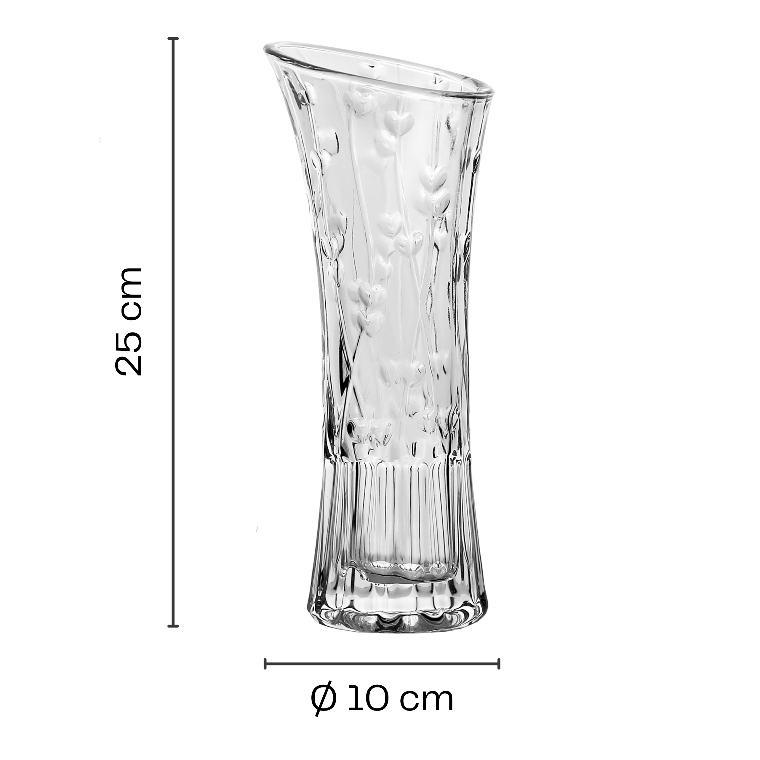 Vase aus Glas H 25 cm