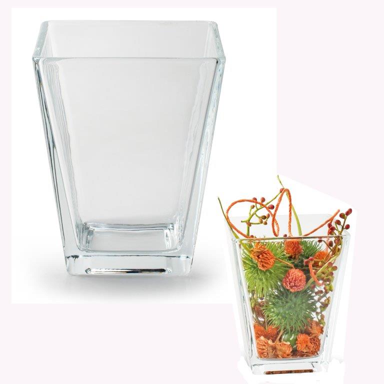 Windlicht aus Glas in konischer Form H 14 cm