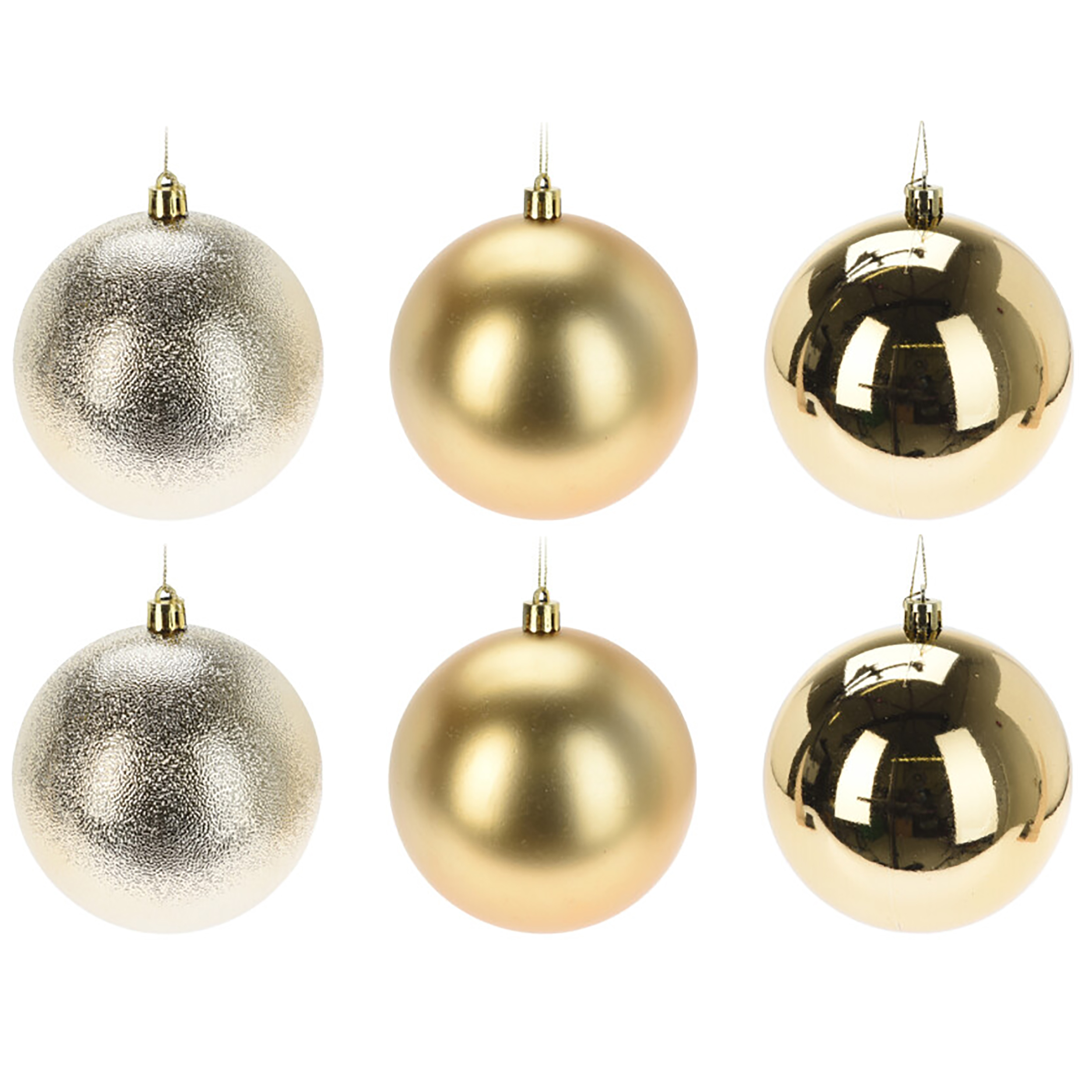 6-tlg Set XXL Weihnachtskugeln Ø 12 cm - für Draußen - Glanz/Matt/Glitter