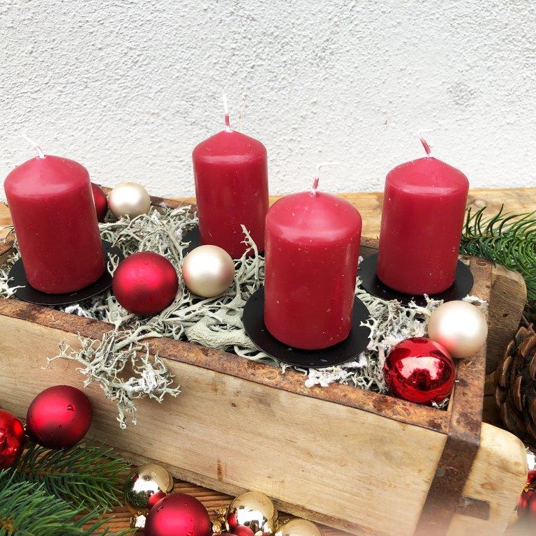 4 x Kerzenhalter aus Metall mit Pick für Adventskranz