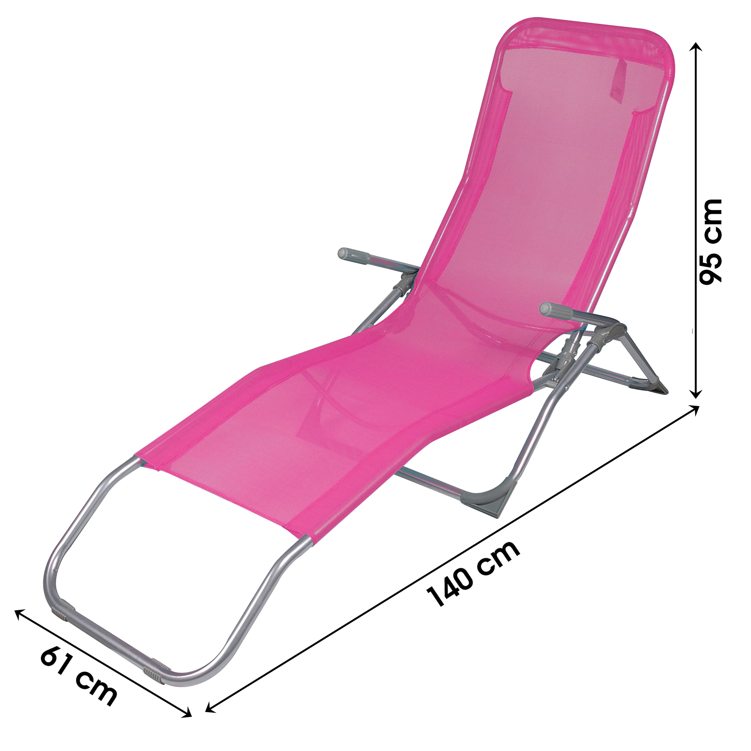 Sonnenliege CORFU - zwei Sitz- und Liegepositionen, wetterfest und klappbar 185 x 61 x 95 cm
