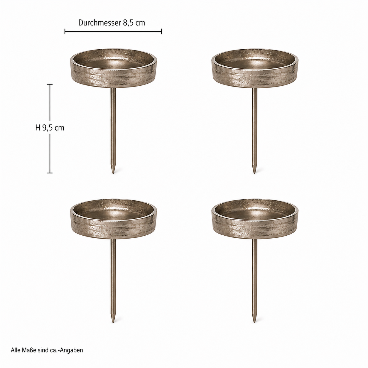 4-tlg. Set hochwertige Kerzenpick aus Aluminium