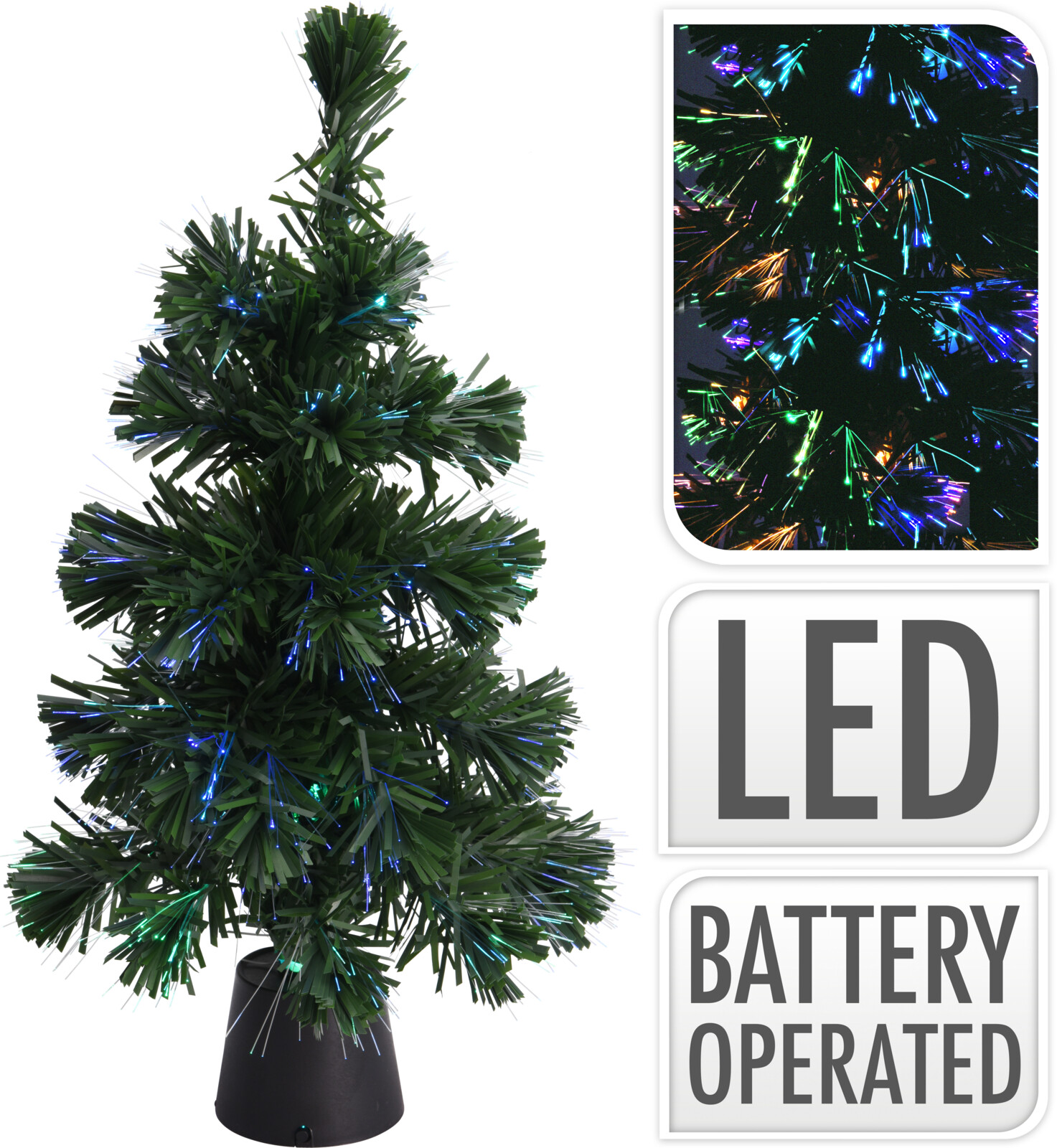 Künstlicher Weihnachstbaum 45 cm mit Farbwechsler und LED Beleuchtung, batteriebetrieben
