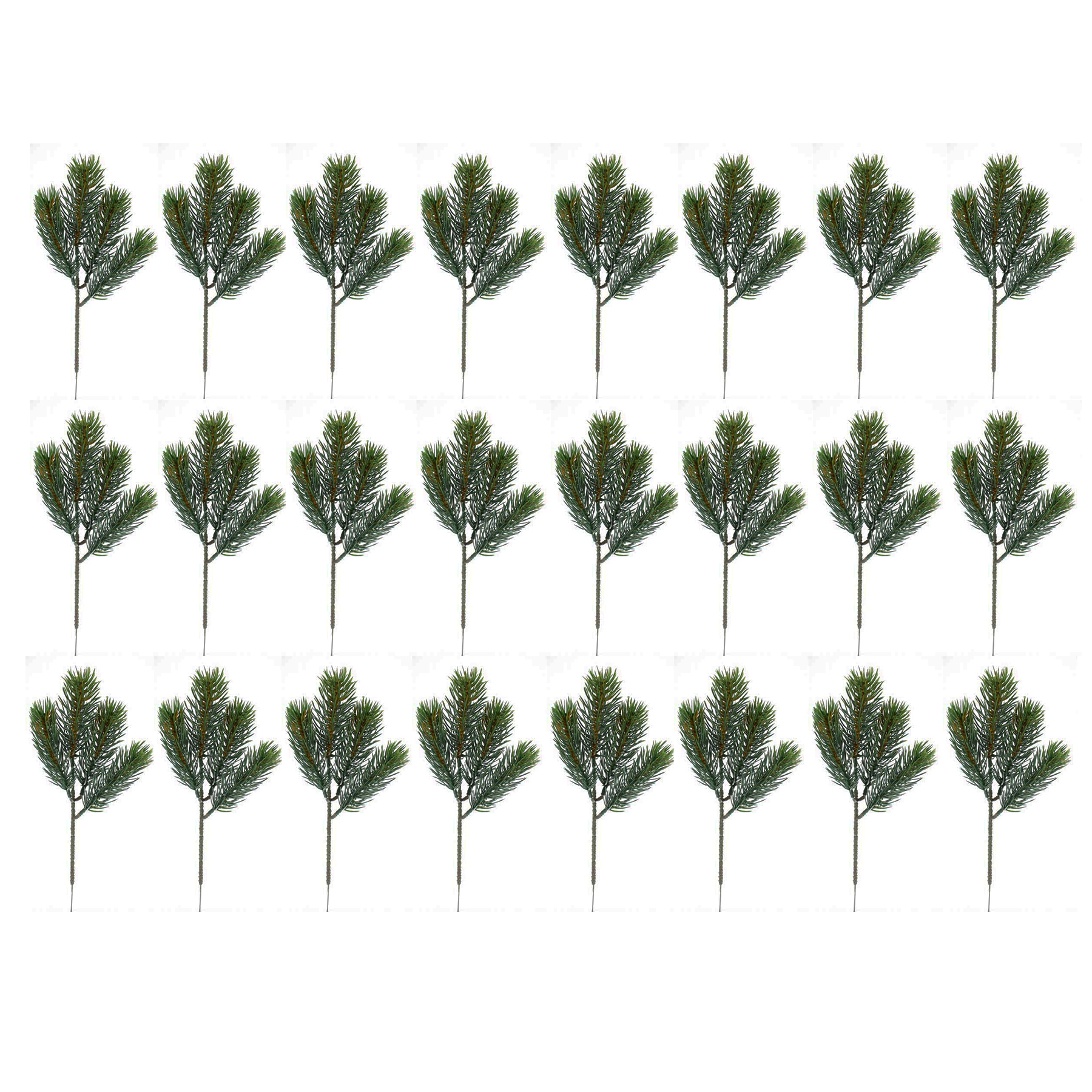 24 x künstliche Tannenzweige mit jeweils 4 Trieben L 23 cm