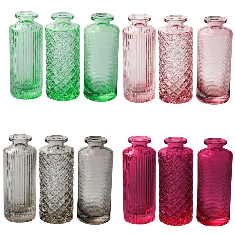 Vasen MIRA aus Glas - Glasflaschen - H 13,5 cm