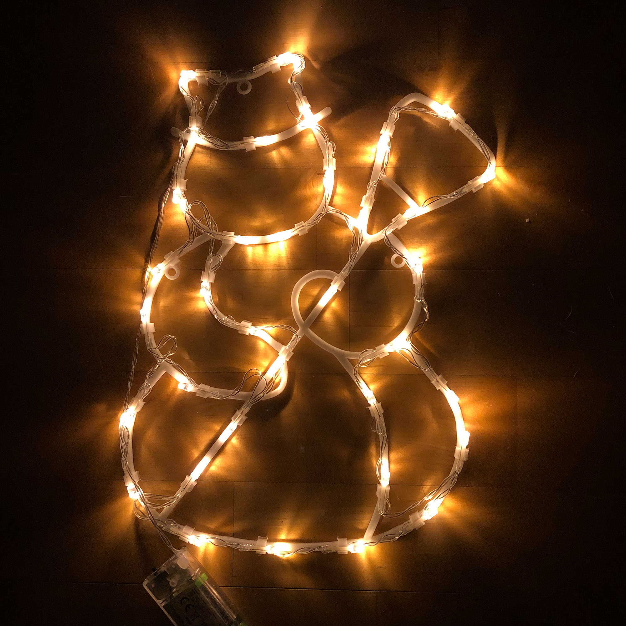 LED Fensterbild - 35 LED´s warmweiß - batteriebetrieben mit Timer - 34 cm