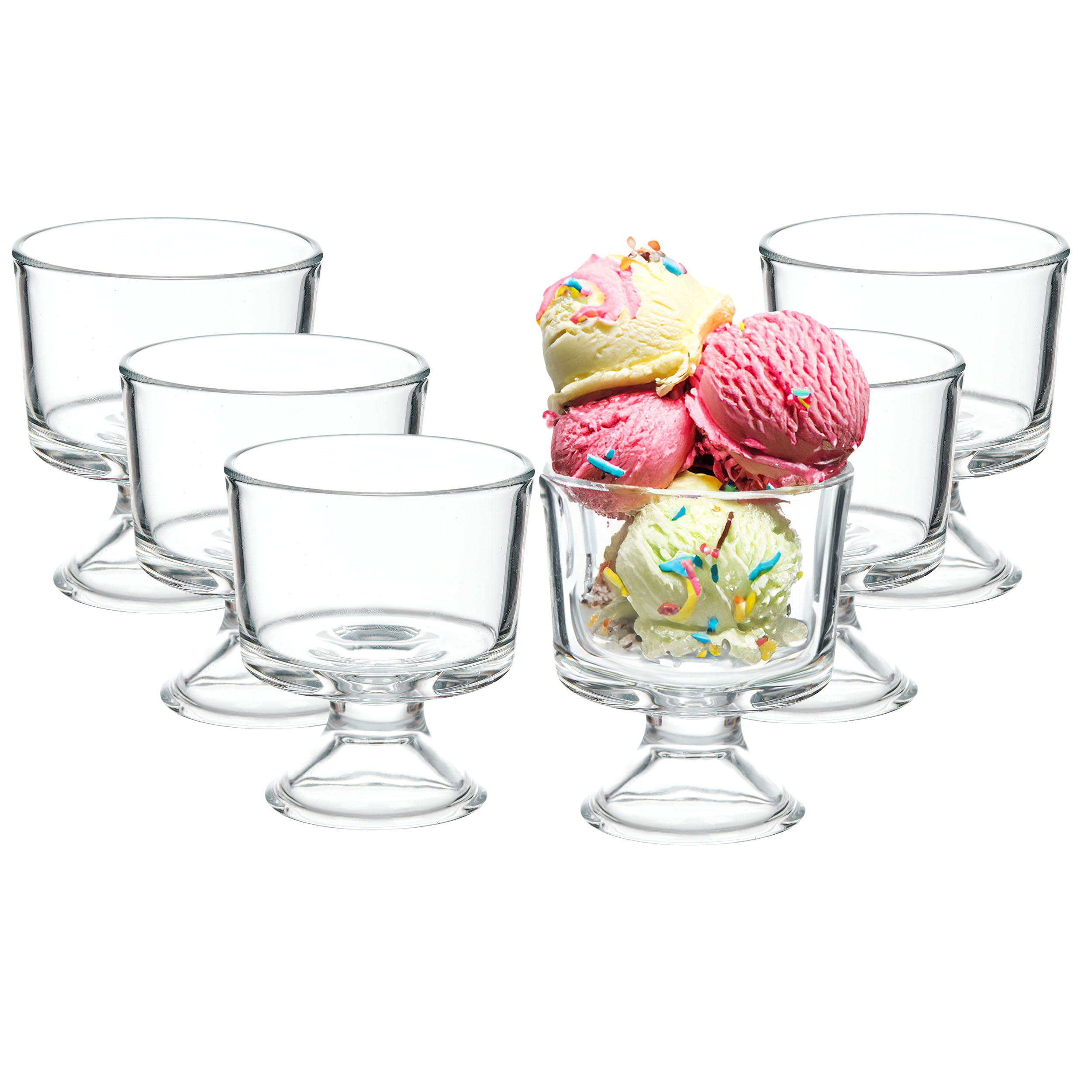 6-tlg. Set Eisbecher und Dessertbecher aus Glas 290 ml