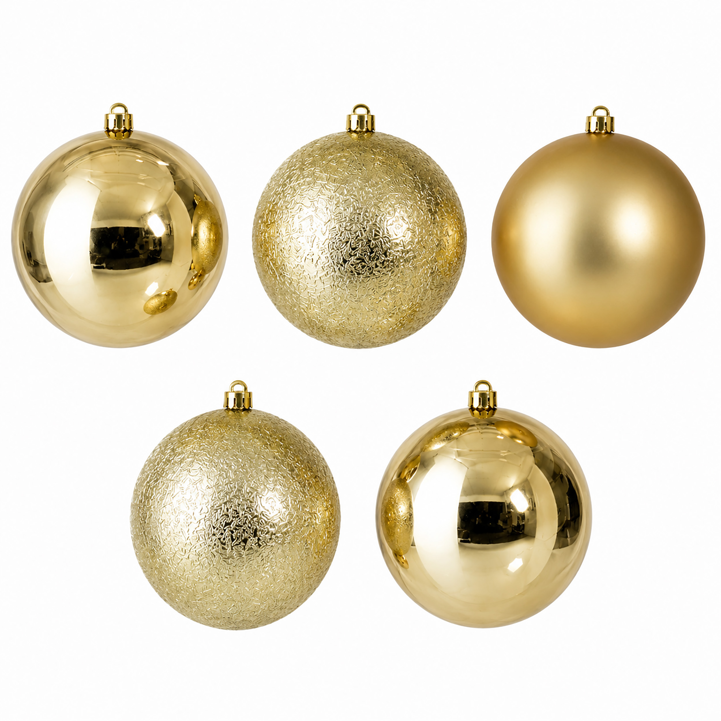 5er Set Weihnachtskugeln aus recyceltem Kunststoff, bruchsicher - Ø 15 cm