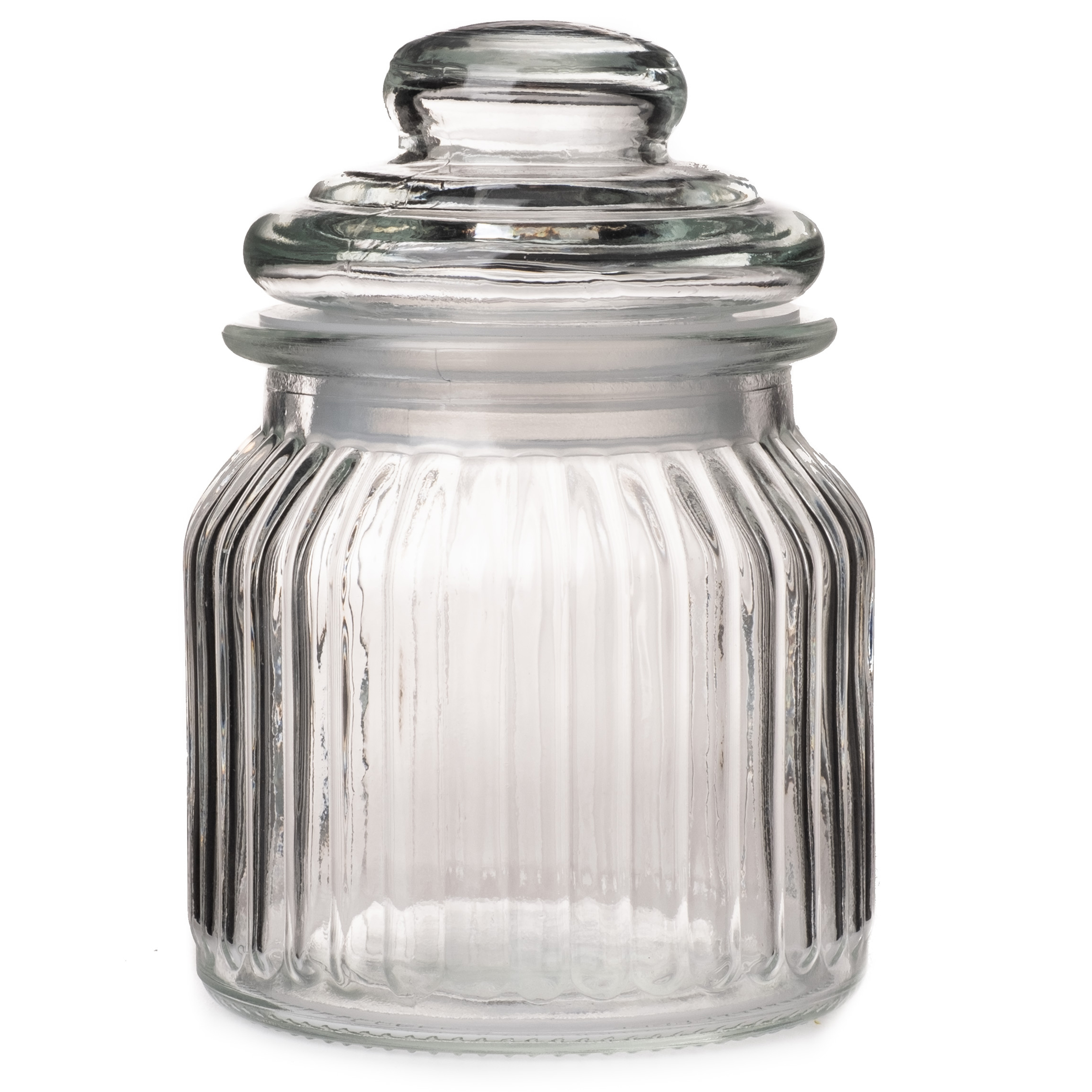Vorratsgläser mit Deckel aus Glas - geriffelte Optik