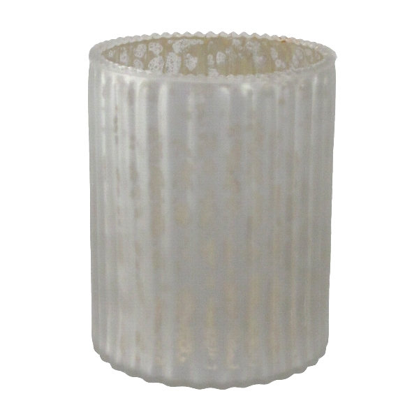 Windlichter "Latona" im Antik-Finish - Bauernsilber H 10 cm / Ø 8 cm