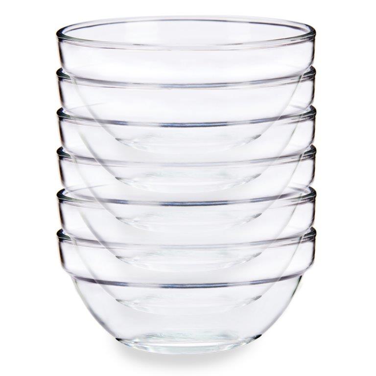 6-tlg. Set Glasschalen in verschiedenen Größen