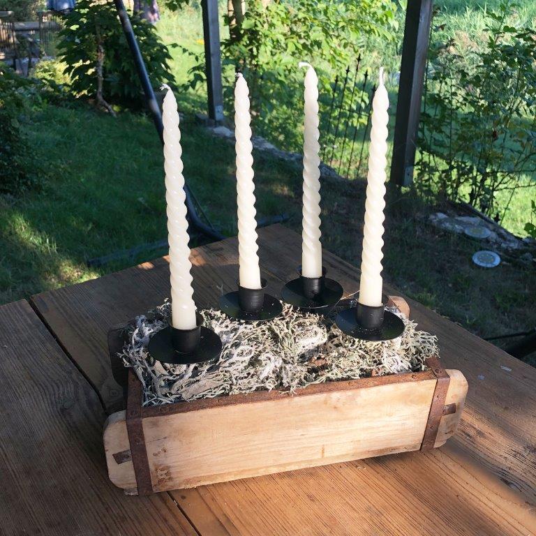 4 x Kerzenhalter aus Metall mit Pick für Adventskranz