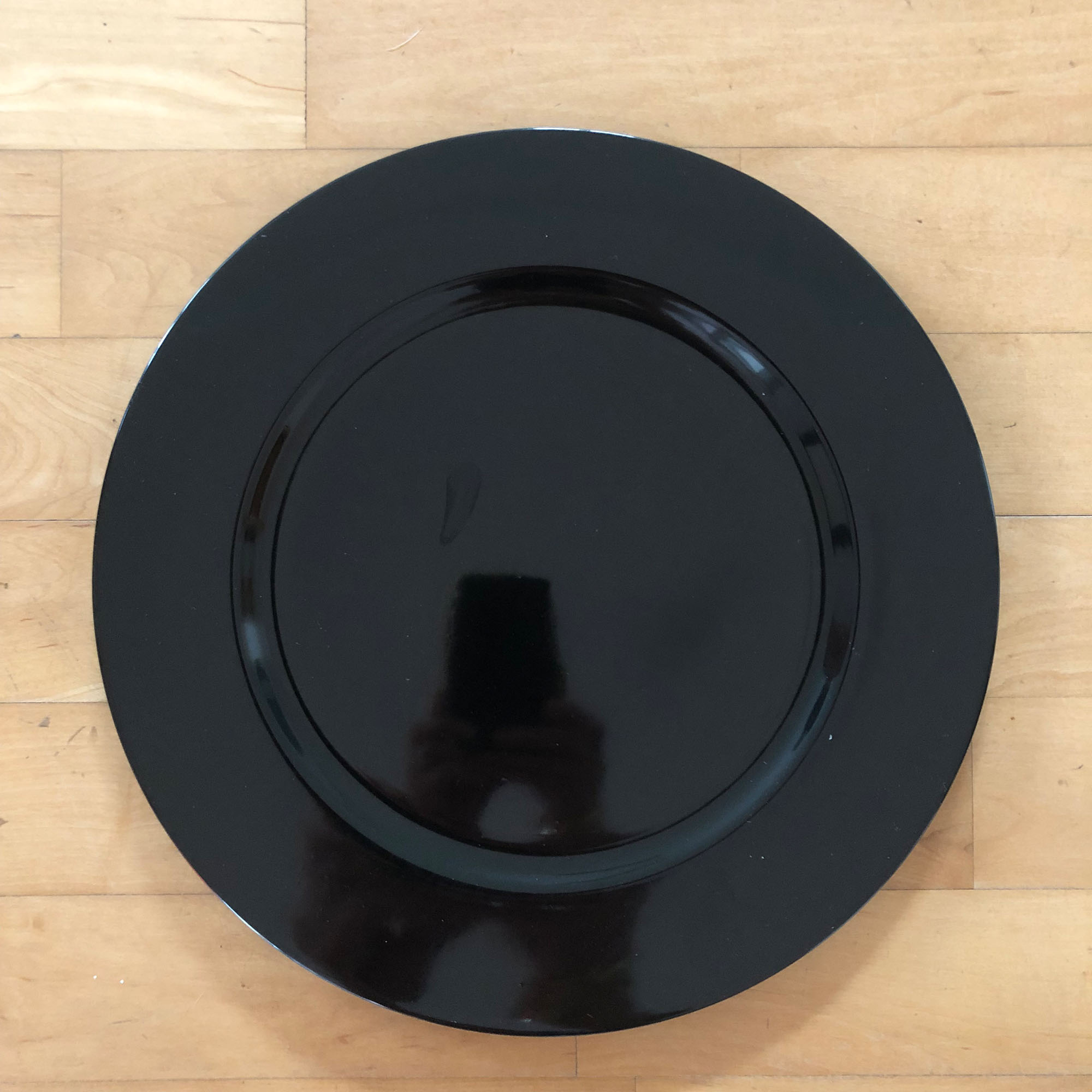 6 x Platzteller stilvoll - glänzend schwarz Ø 33 cm