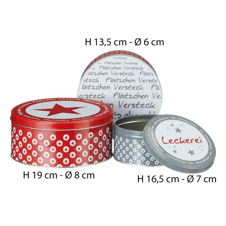 3-tlg. Set Gebäckdosen mit weihnachtlichen Motiven