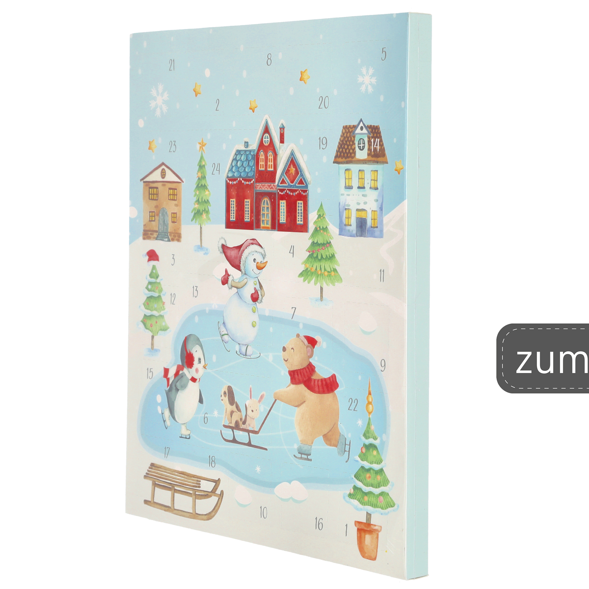 Adventskalender aus Pappe zum Selbstbefüllen 31 x 37,5 cm