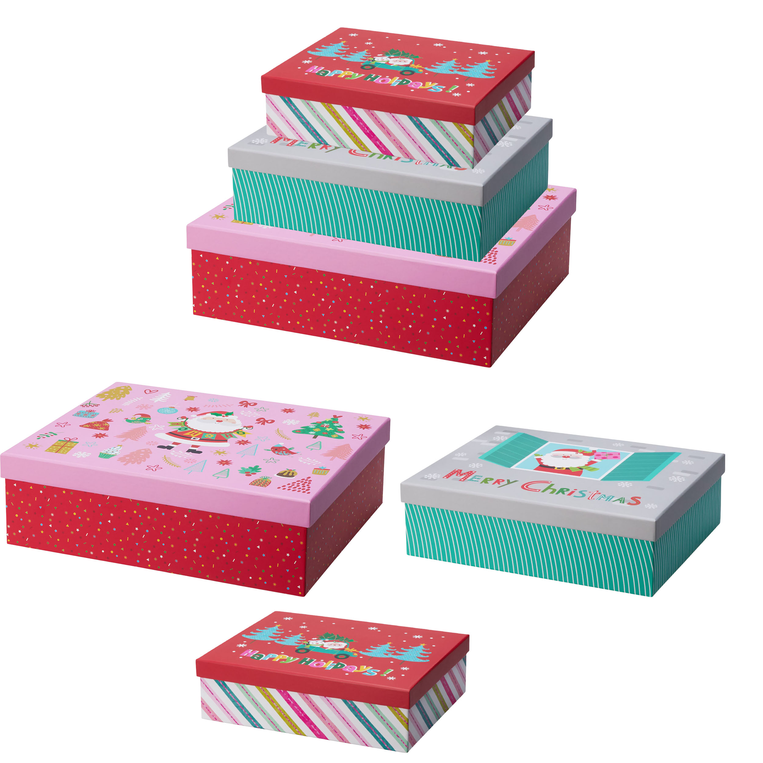 3-tlg. Set Geschenkboxen für Kinder - 3 Modelle - 3 Größen