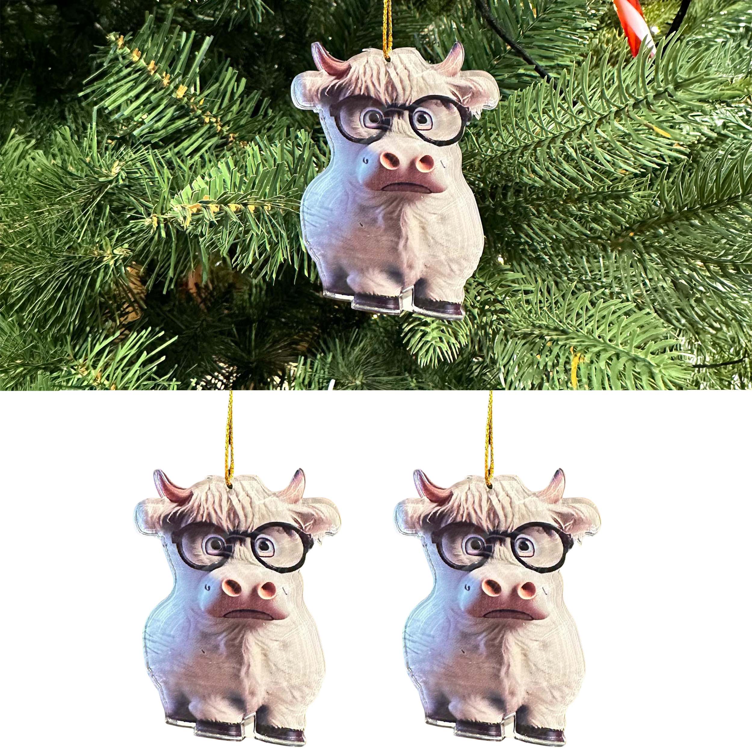 6 x Christbaumschmuck "Kuh - Bauernhof" H 8 cm