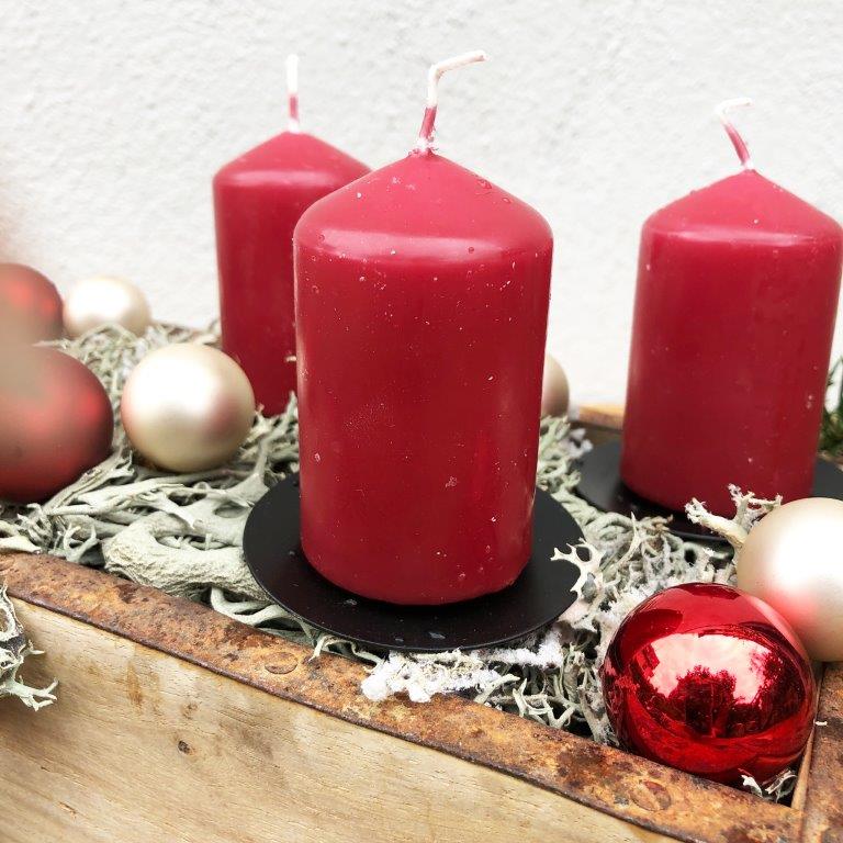 4 x Kerzenhalter aus Metall mit Pick für Adventskranz