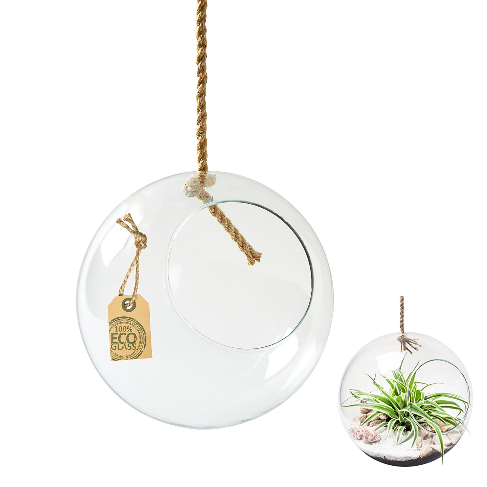 Eco Vase "Olga" mit Seil zum Hängen