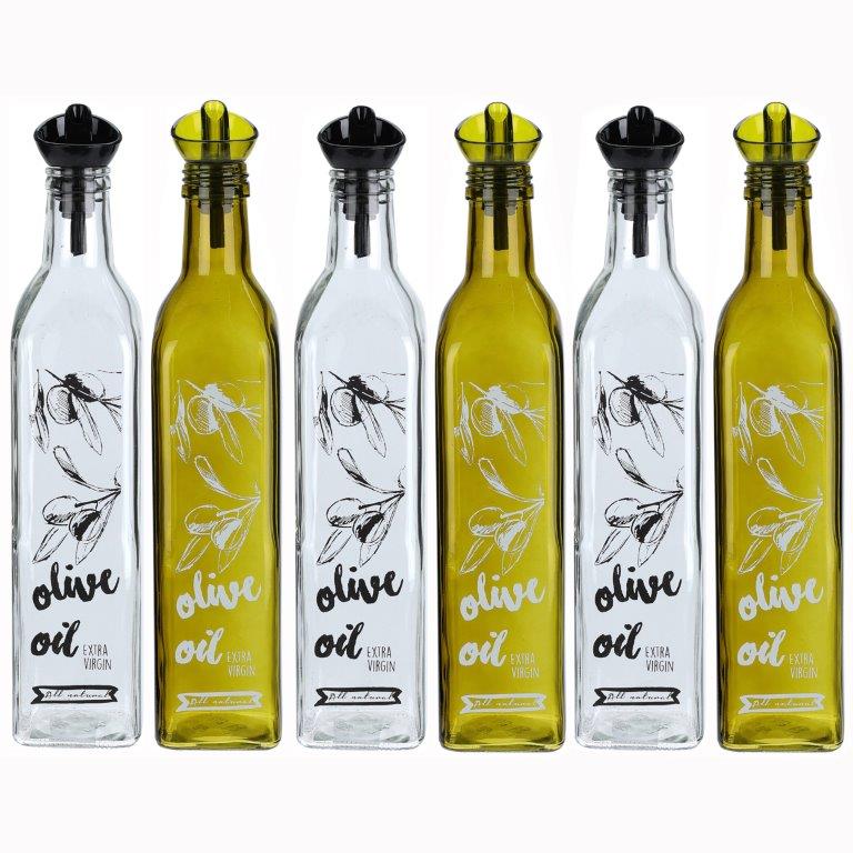 Set aus Essig- und Ölflasche, 500 ml mit Ausgießer - 2 Farben H 28,5 cm