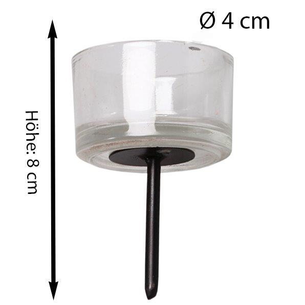 4-tlg. Set Adventskranz-Stecker aus Glas oder Metall