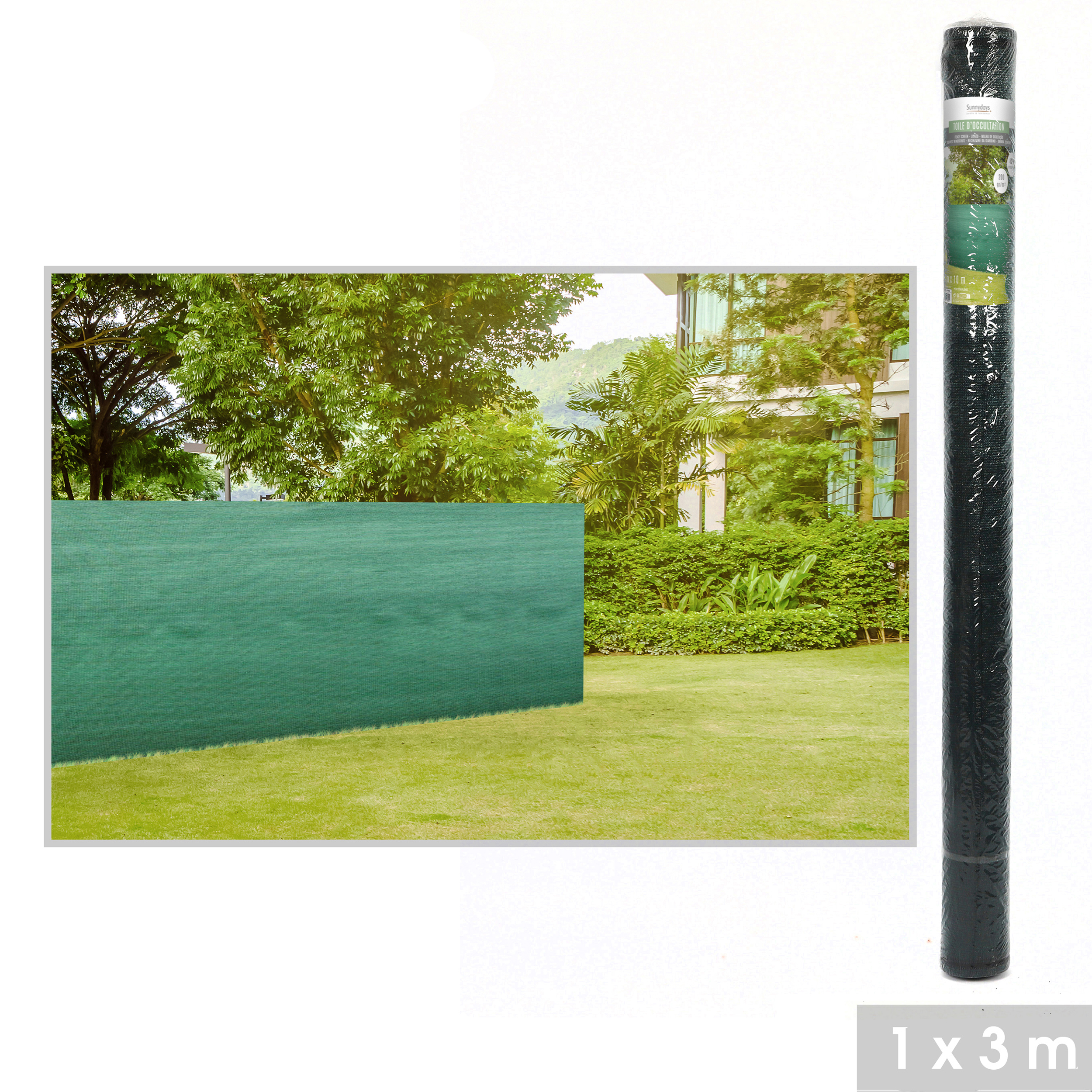 Zaunblende - Sichtschutzzaun 200g/m² - Sonnenschutz - Verdunklungsnetz 100 x 300 cm