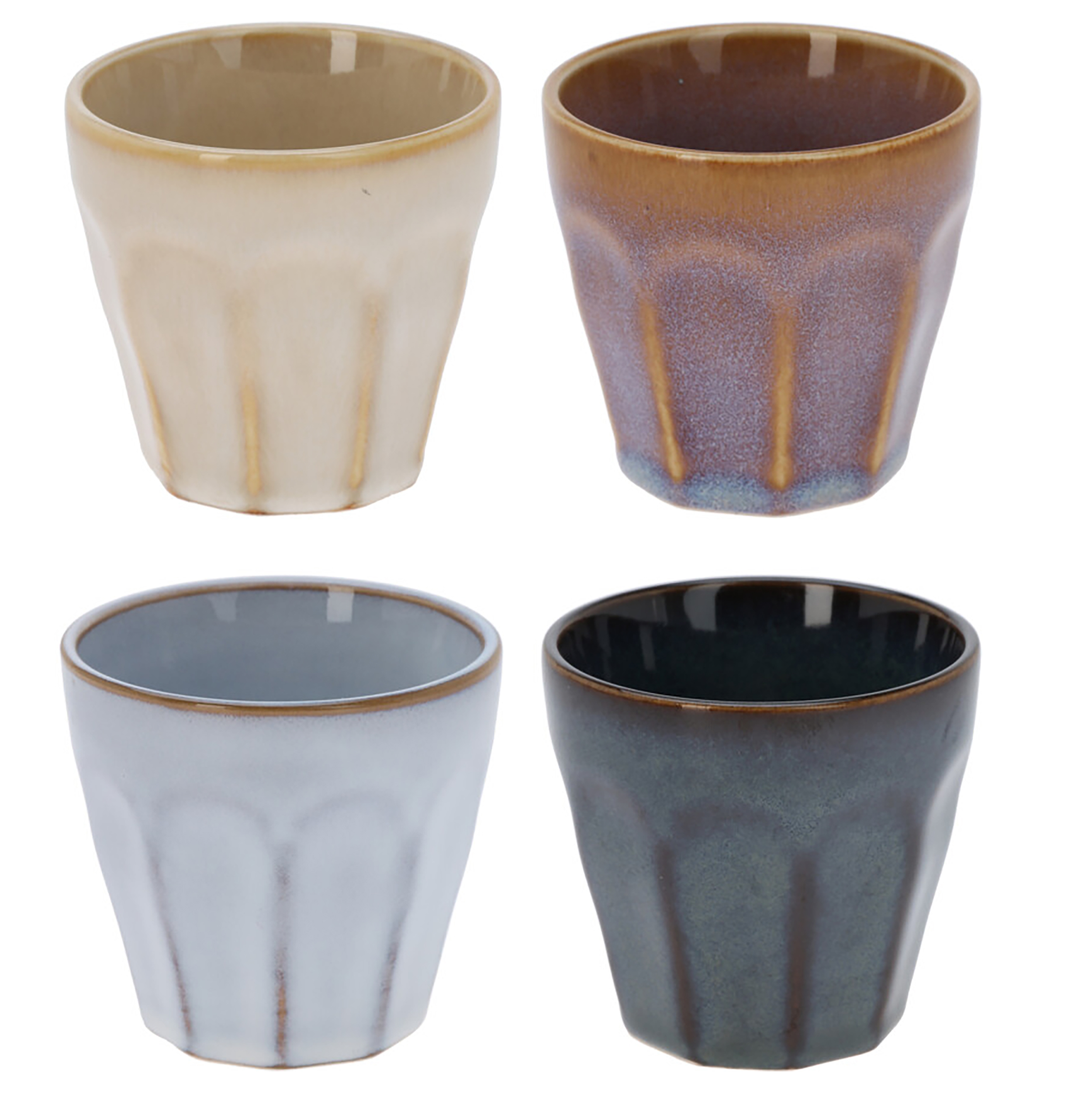 4-tlg. Set Becher aus Porzellan - Espressotassen - 90 ml